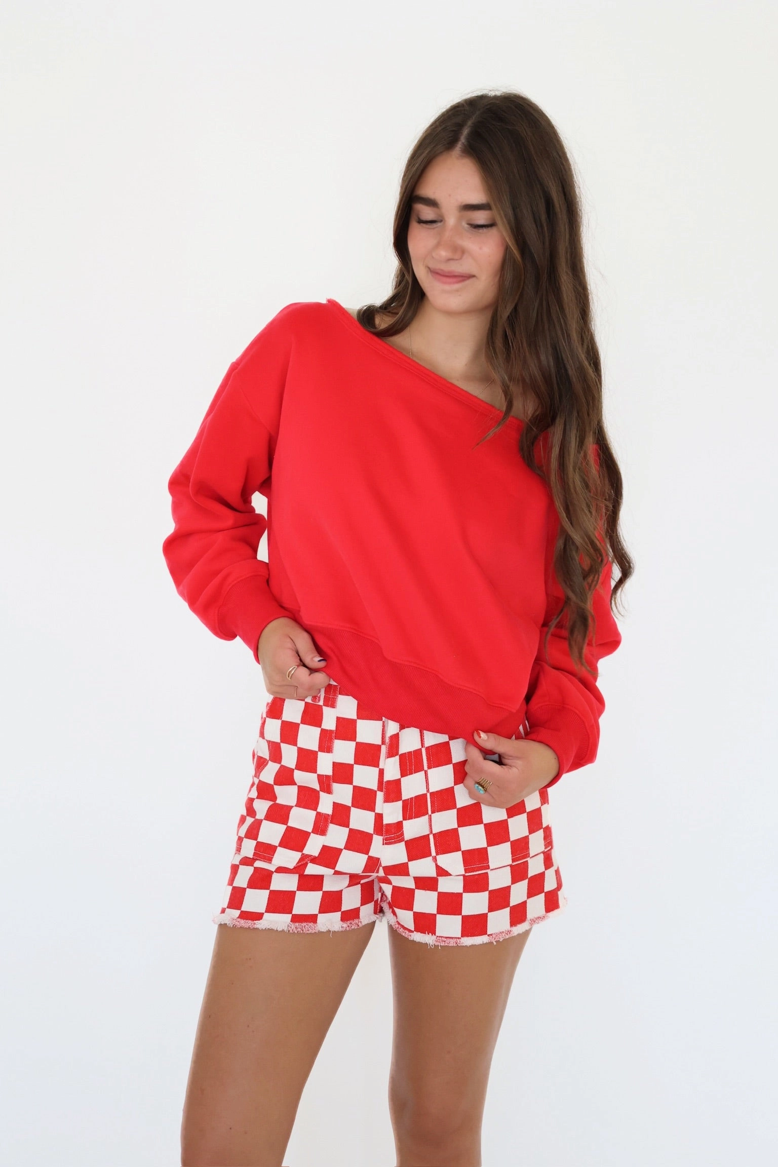 Alina Crop Sweatshirt DoubleStitched Hem