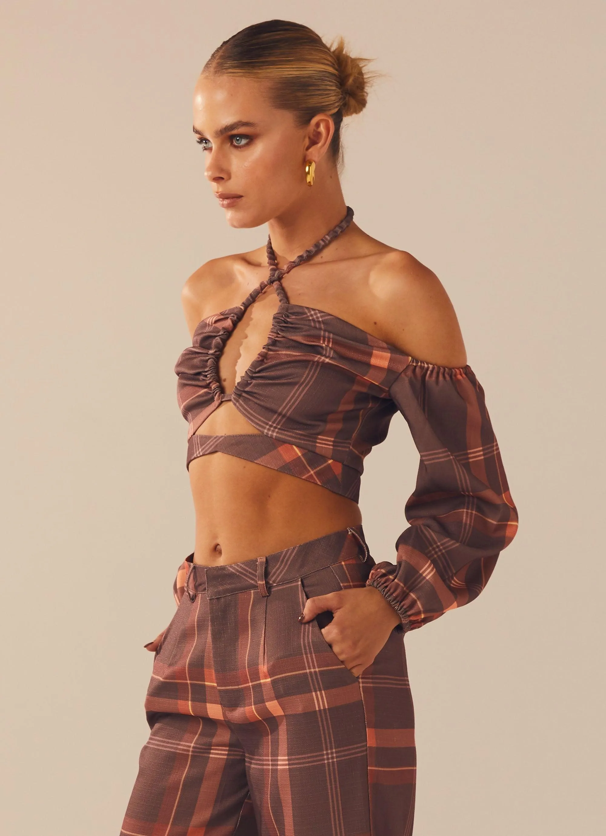 Lose My Cool Crop Top - Chestnut VentilatedBackPanel SnagFreeKnit