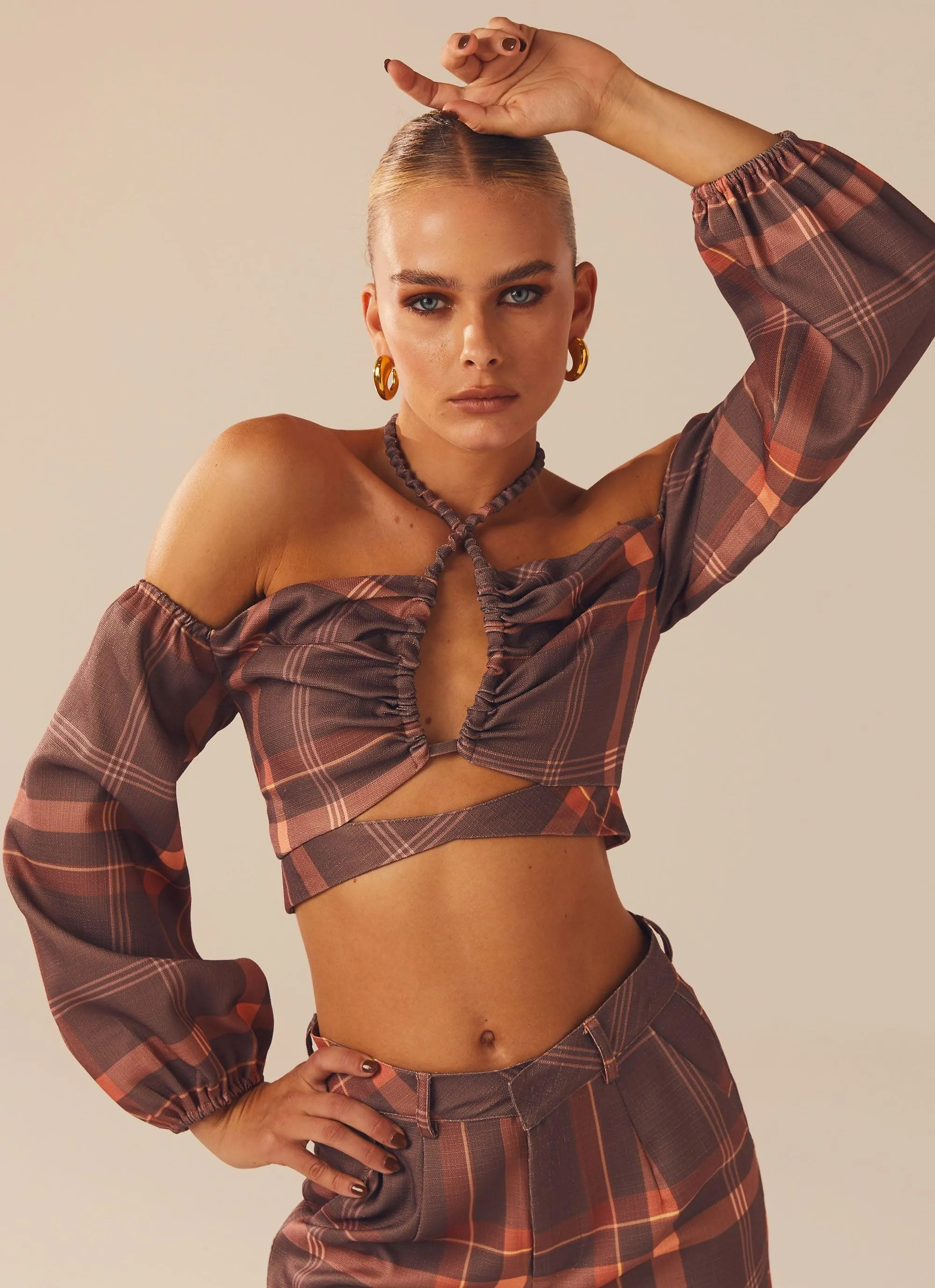 Lose My Cool Crop Top - Chestnut AntiStatic Weave