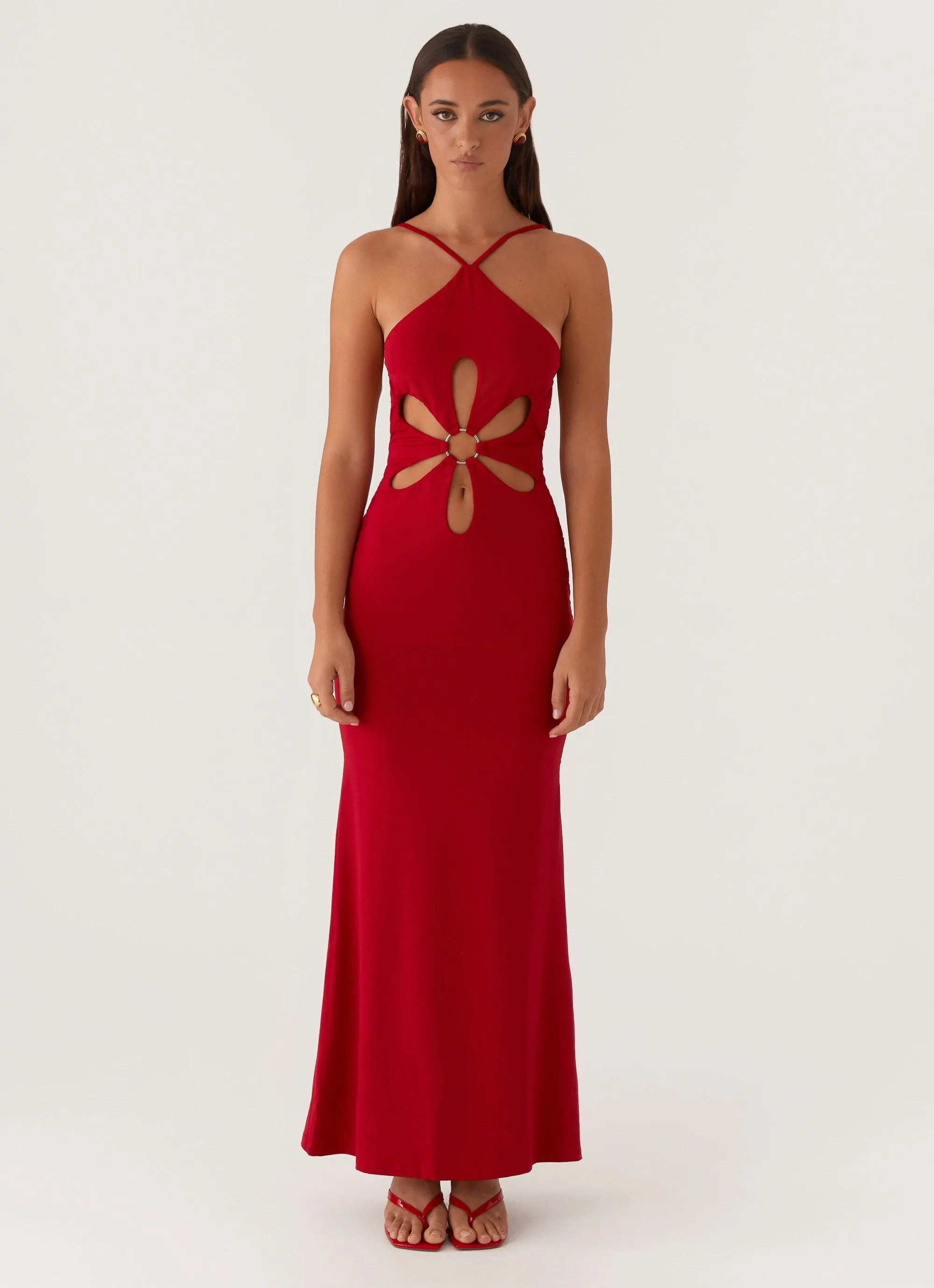 Weekend Vibes Graduation Ceremony Grow Together Maxi Dress - Red