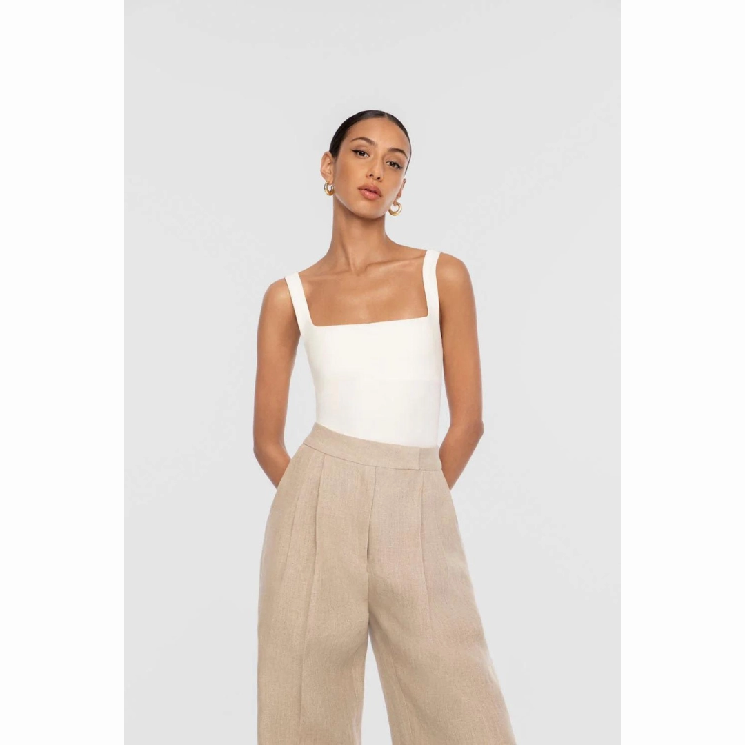 DAL THE LABEL Essential Bodysuit, Ivory Chill Comfort Wear