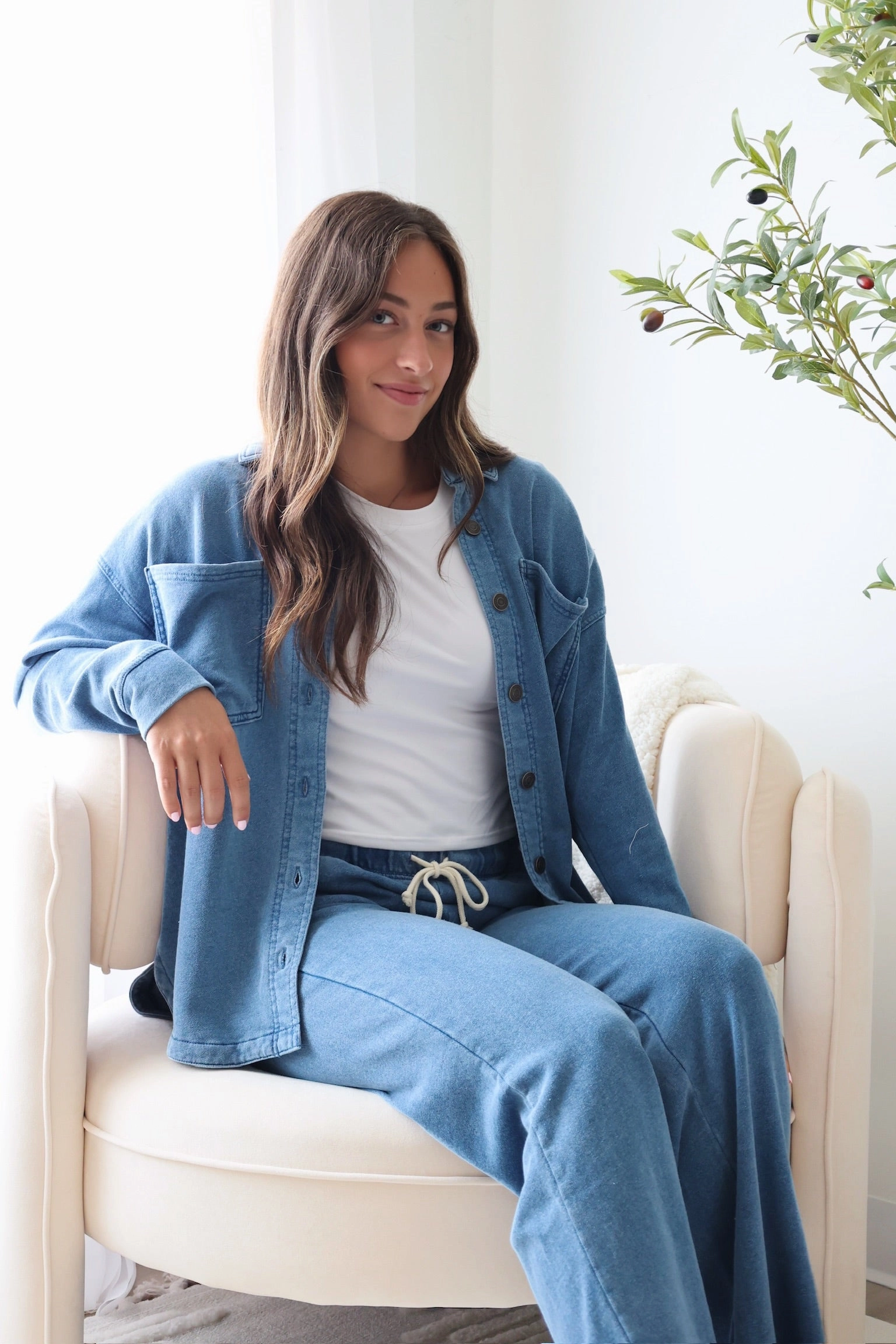 All Day Knit Denim Jacket - Vintage Indigo Breathable back panel