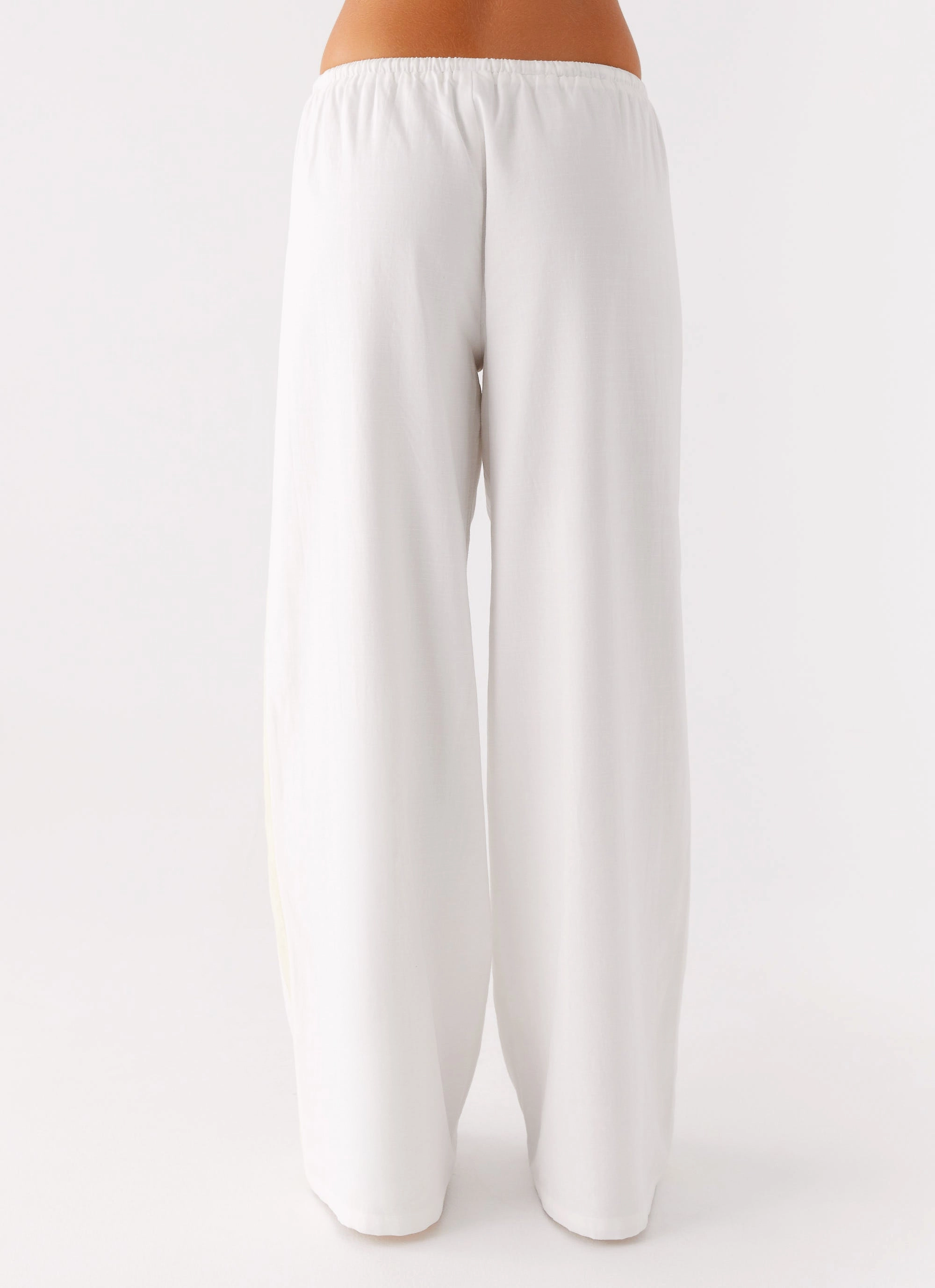Oska Drawstring Pants - White GussetedCrotch