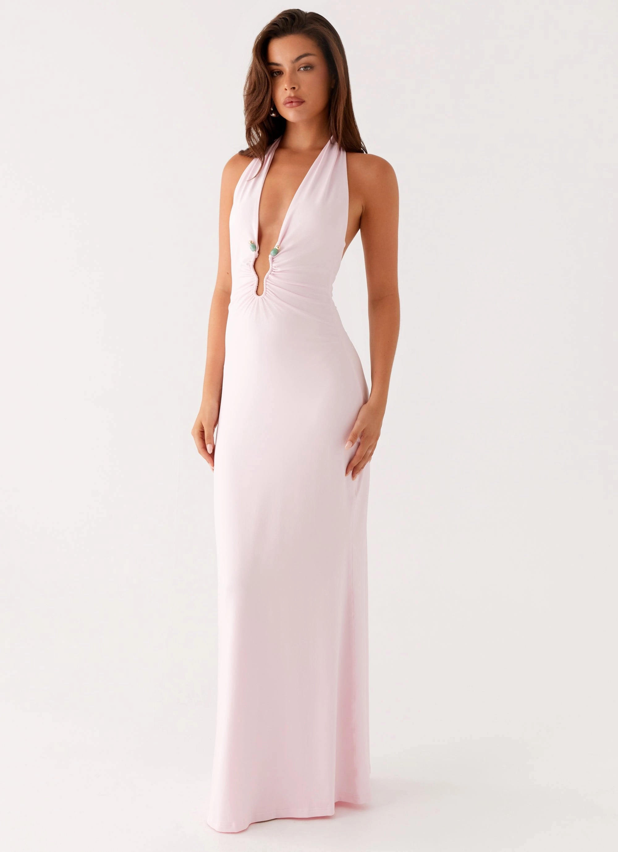 Nicola Maxi Dress - Pink Pastel-Tone