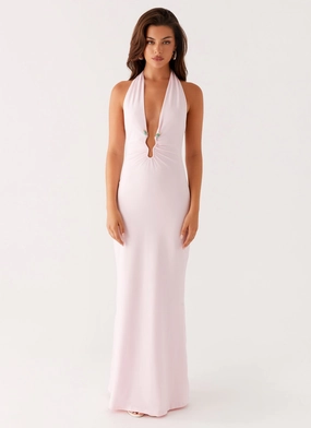 Nicola Maxi Dress - Pink Grace Vibe Edge Detail