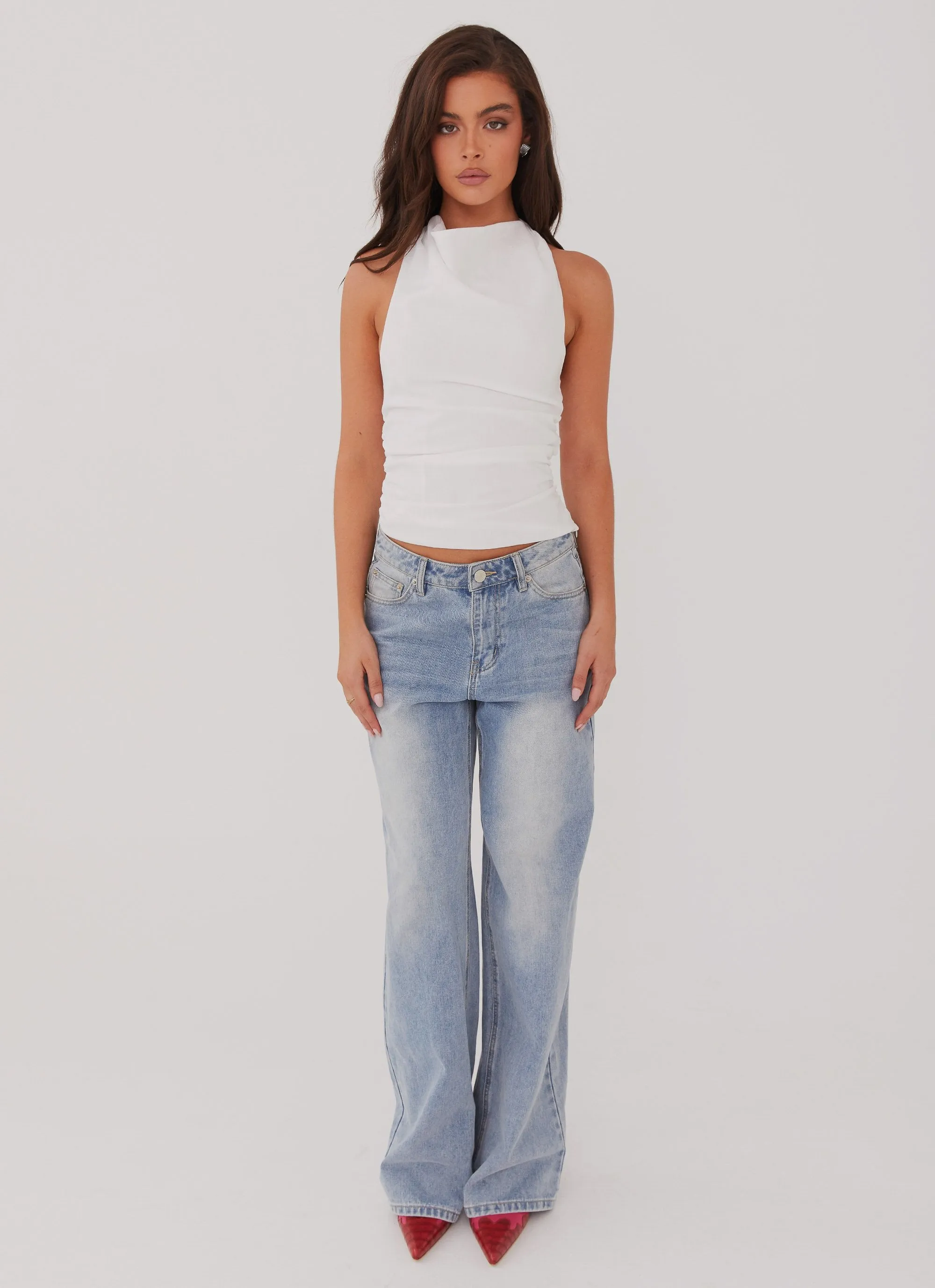 BreathableBackVents HighDensity Weave Cloud Whisper Linen Top - White