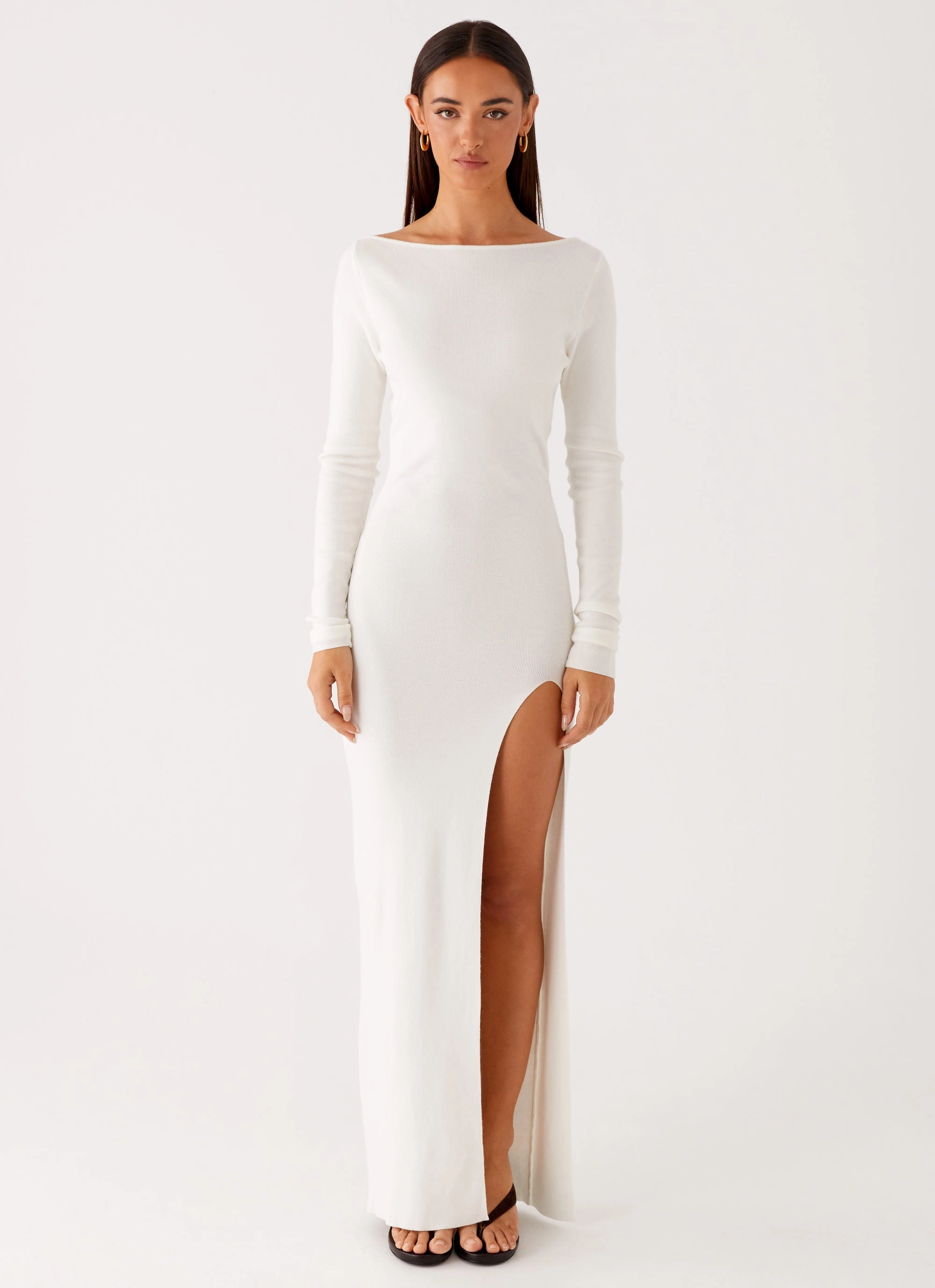 Amalfi Knit Maxi Dress - White Effortless Look