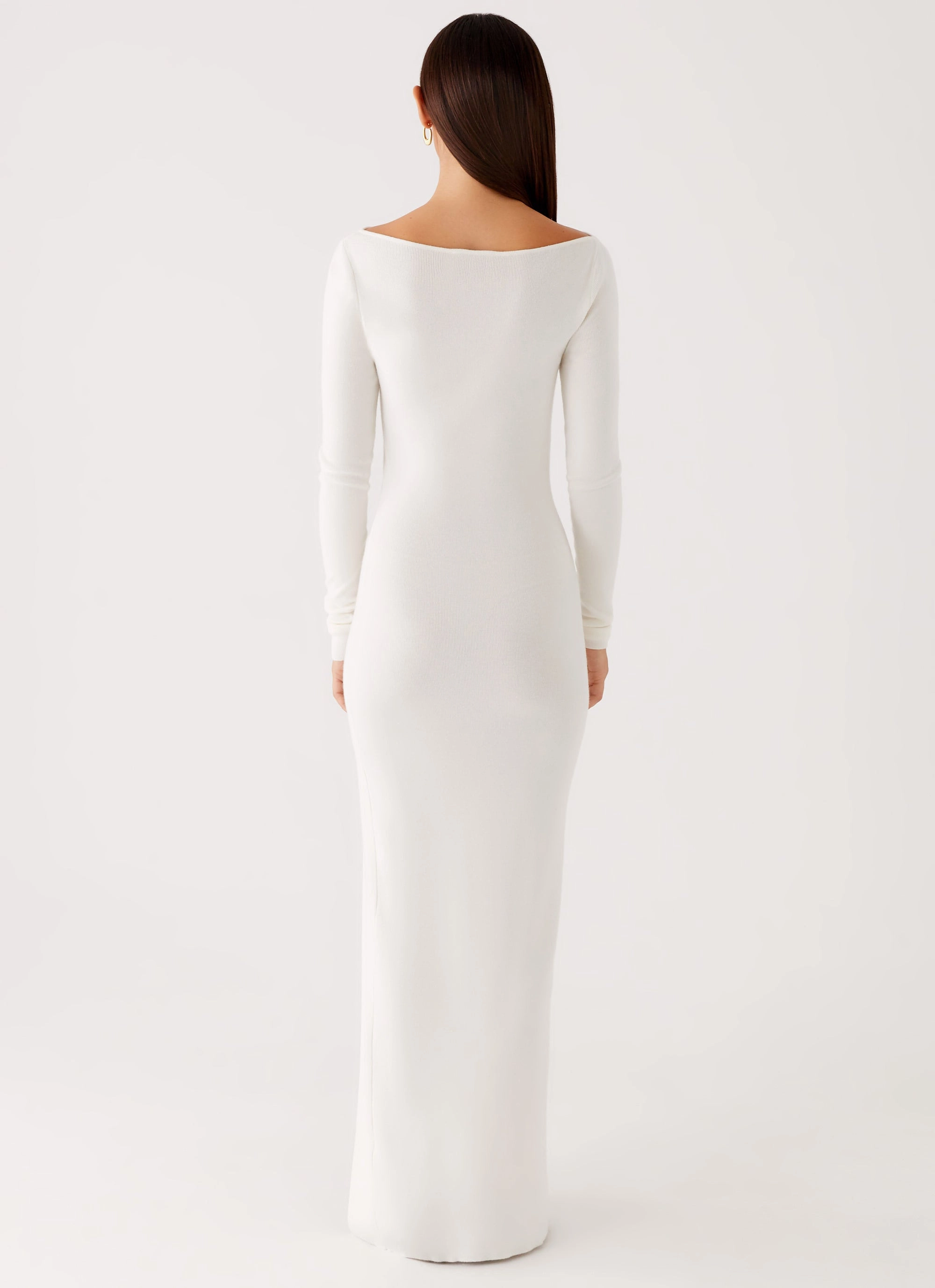 Amalfi Knit Maxi Dress - White Breathable Japan Line