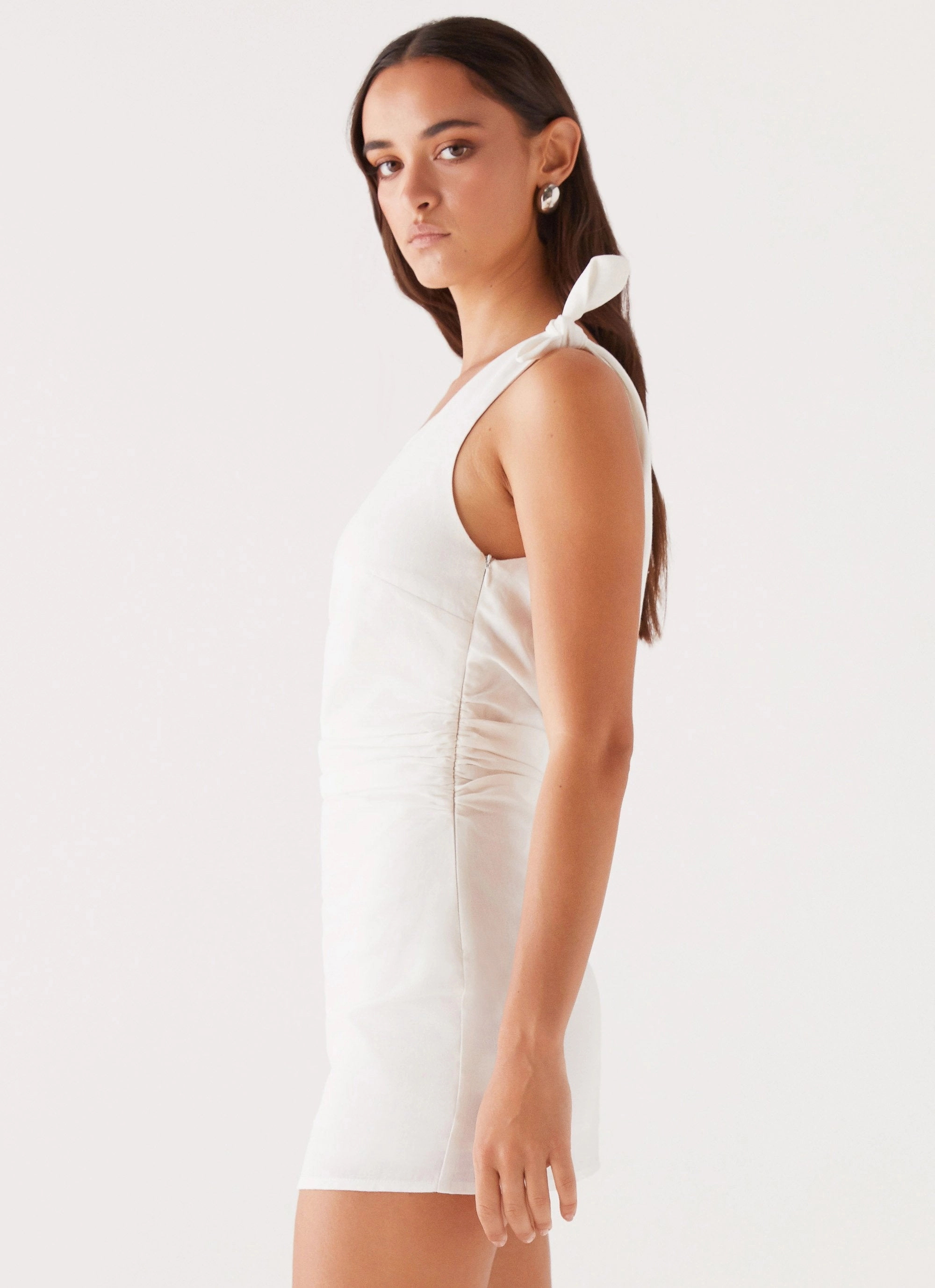 Amazonia Linen Mini Dress - White Relaxed Layer Refined Simplicity