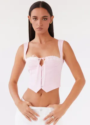 Ambretta Corset Top - Pink Recycled Fiber Blend CompressionTechnology