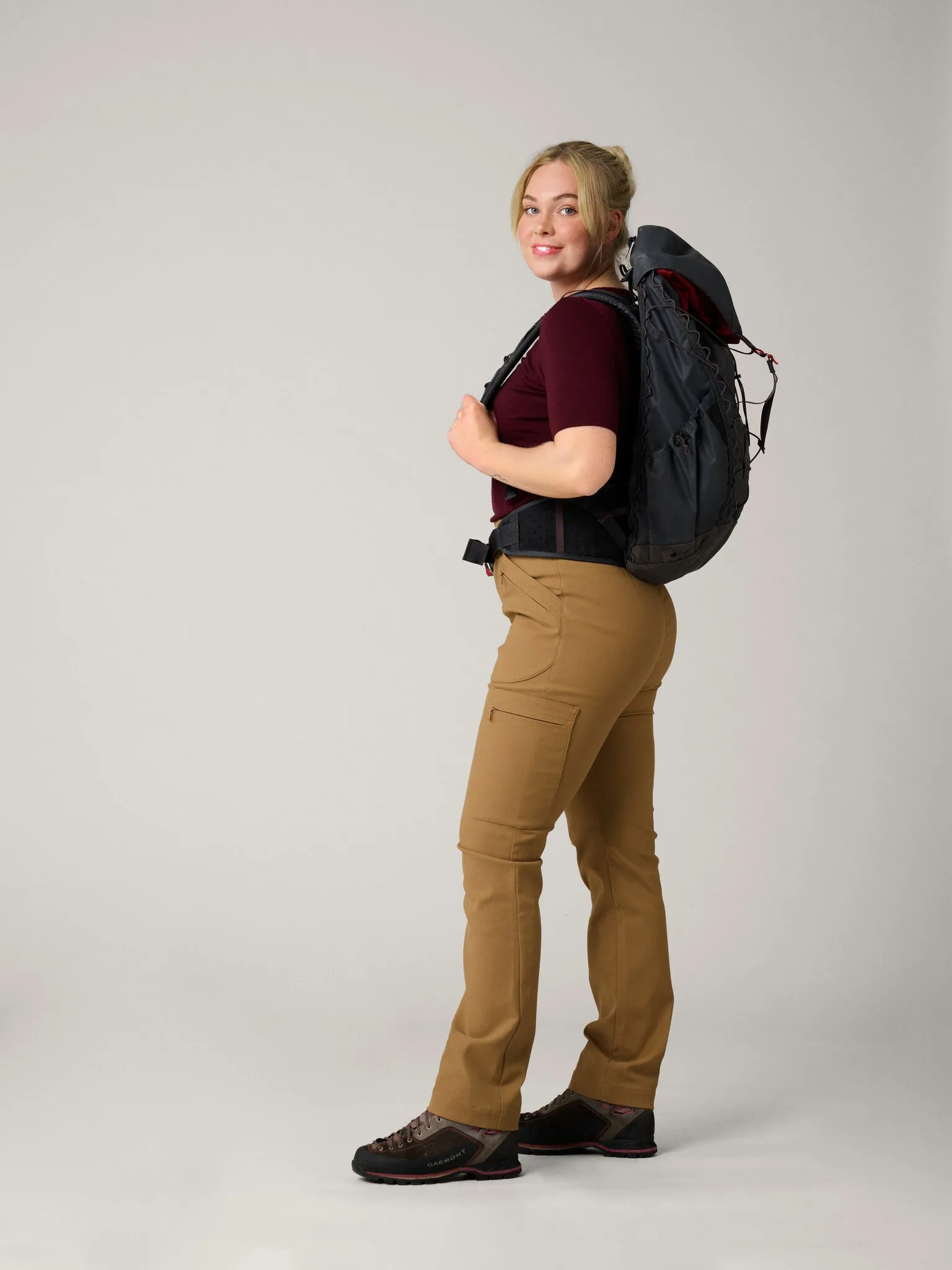 Amelia Hiking Pants with Adjustable Waist Camel