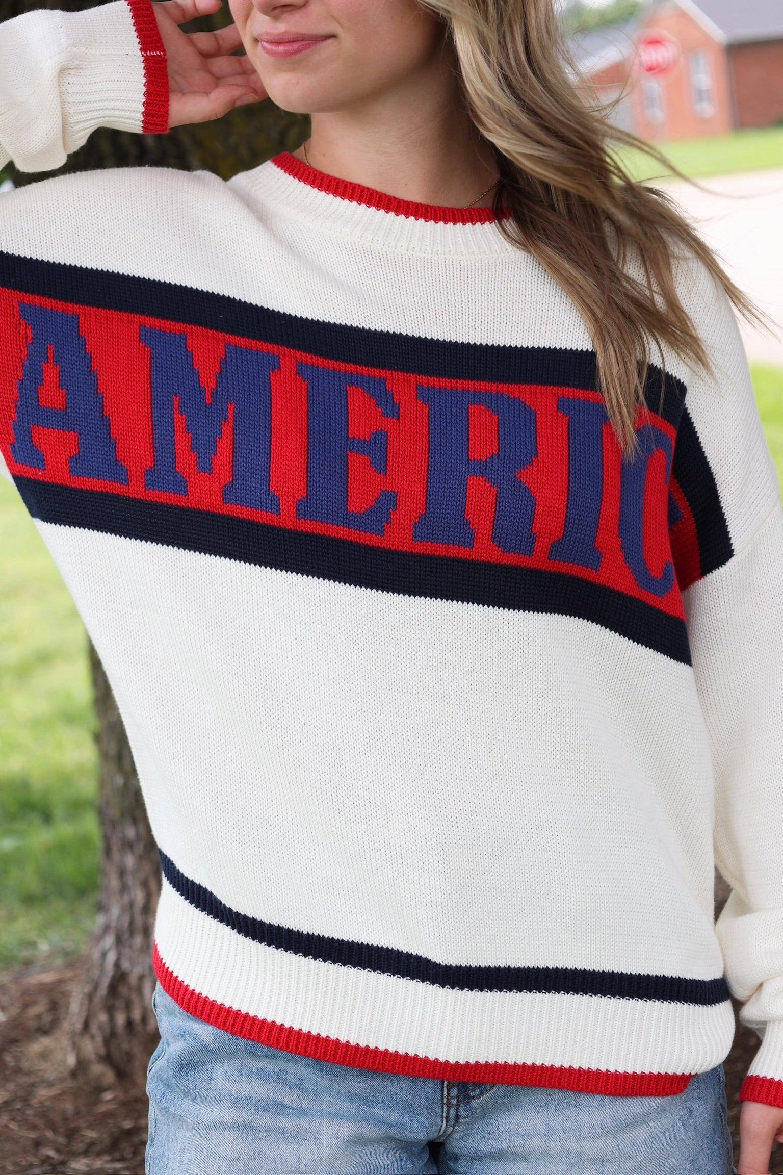 America Prep Sweater Ribbed Trims