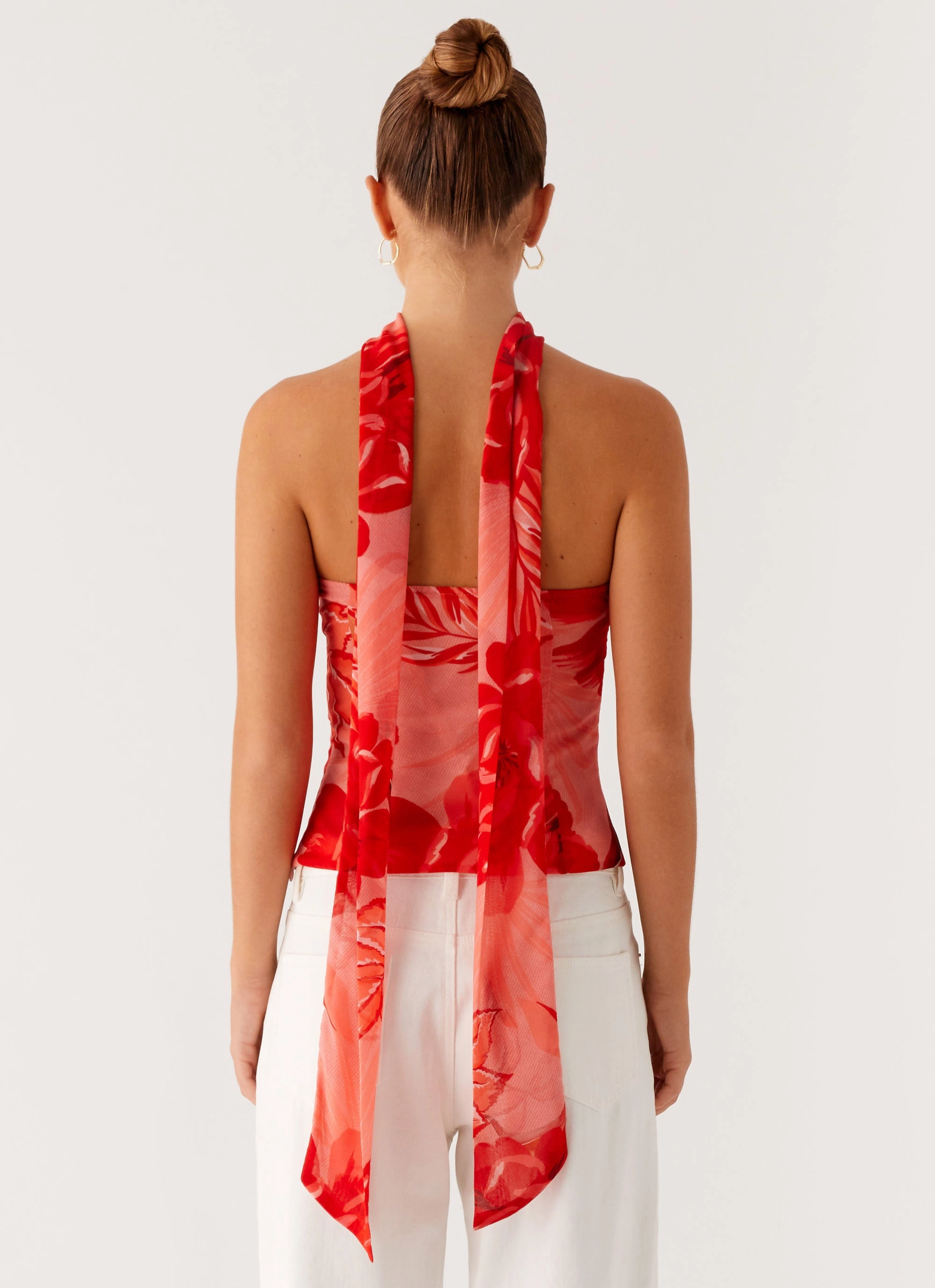 Anais Scarf Top - Sicily Sunset Print BondedEdges