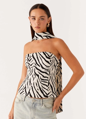 Anais Scraf Top - Zebra Light Deflection Fabric Hypoallergenic Inner Layer