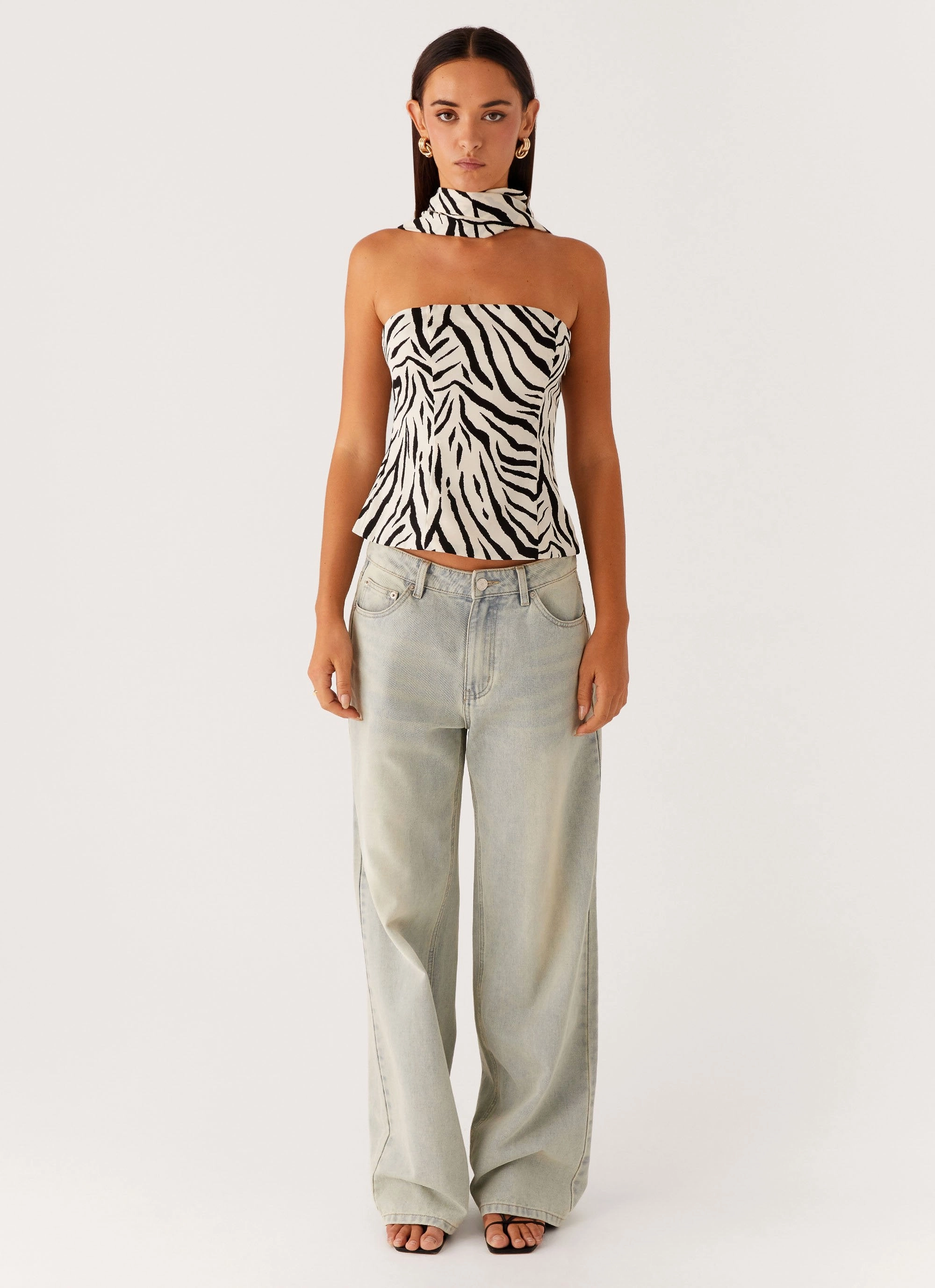 Anais Scraf Top - Zebra Bohemian style TonalStitching