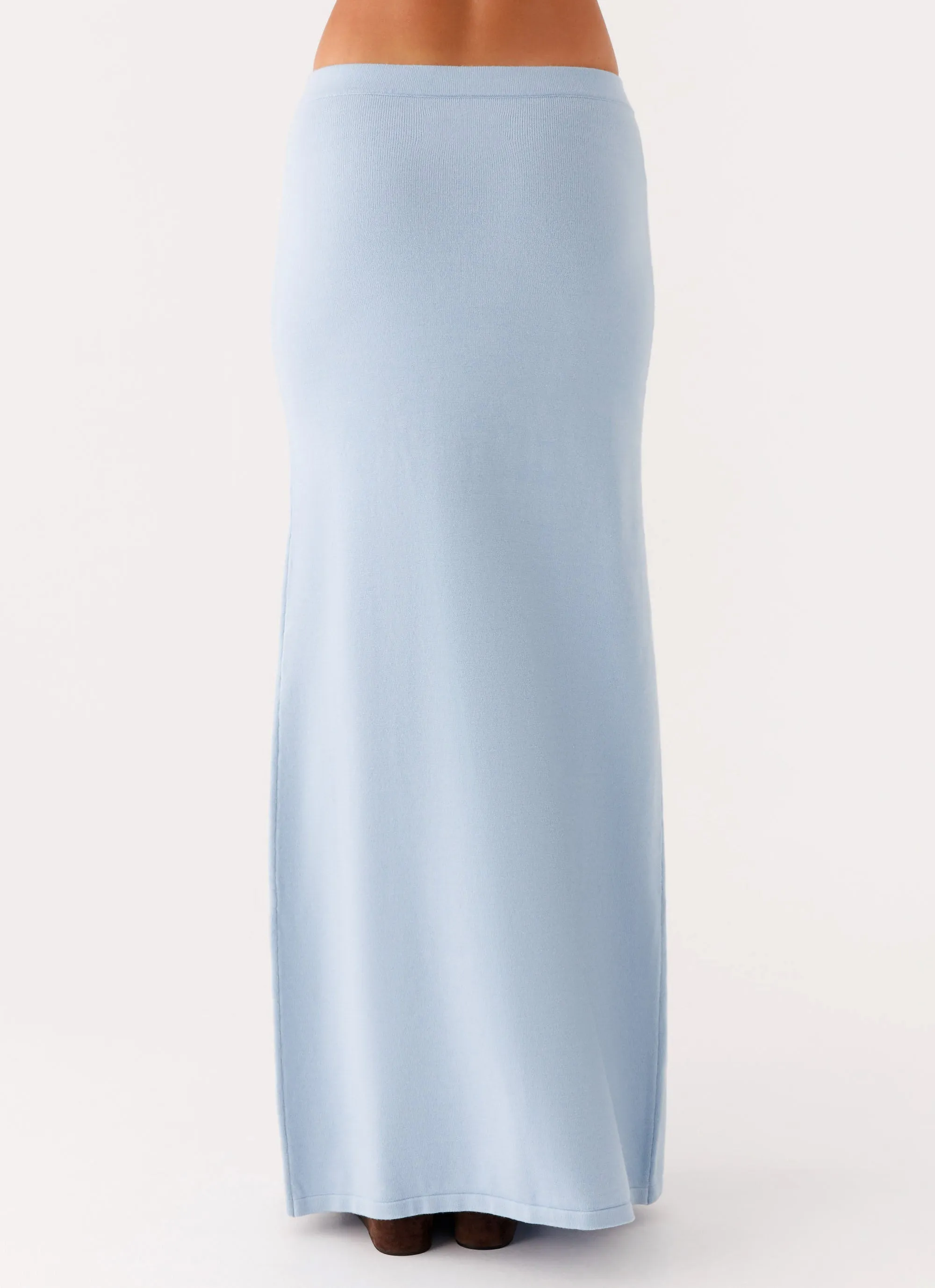 Refined Style Active Wear Anastasia Knit Maxi Skirt - Blue