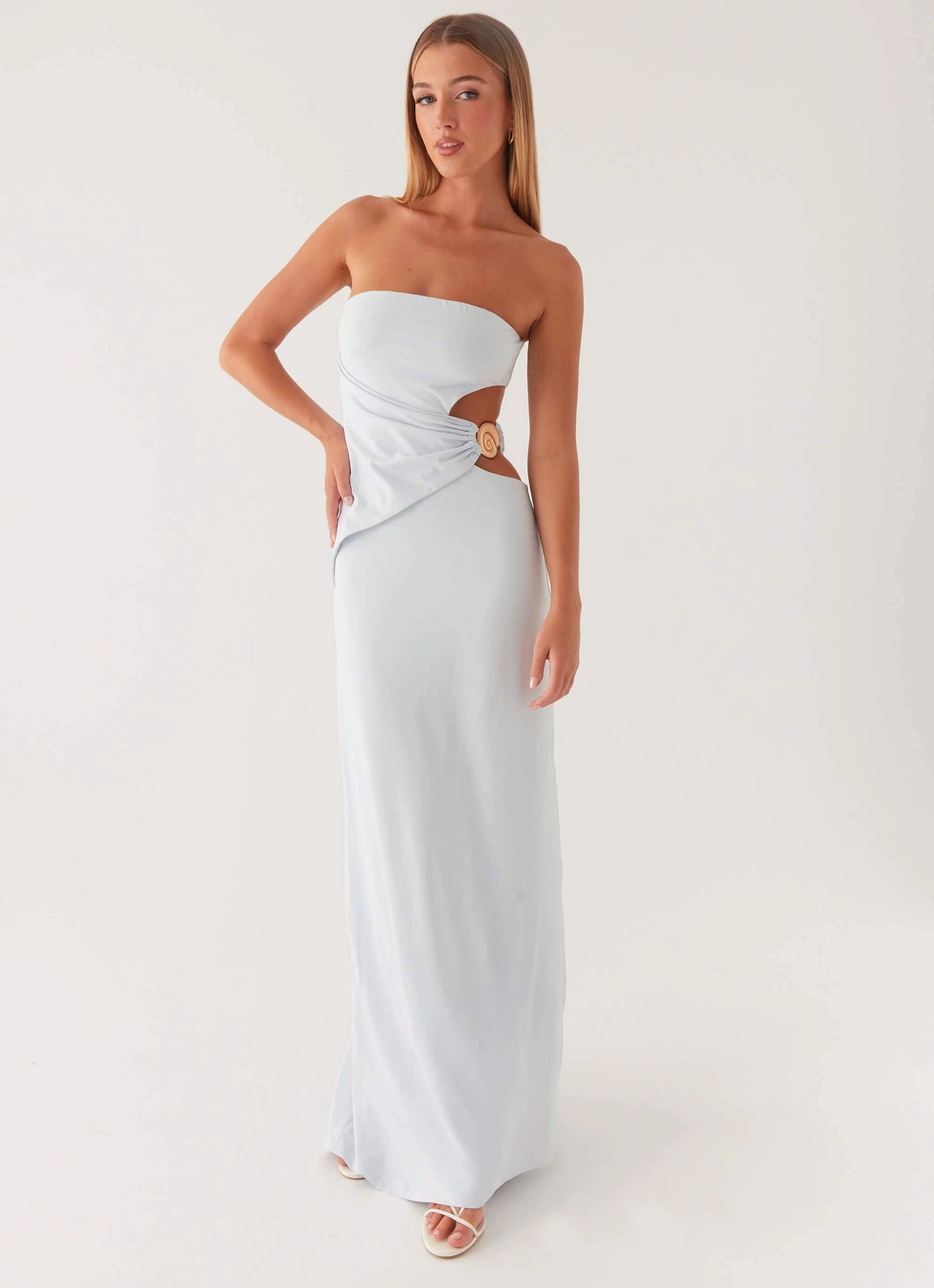 Anetta Maxi Dress - Pale Blue LightweightMaterial