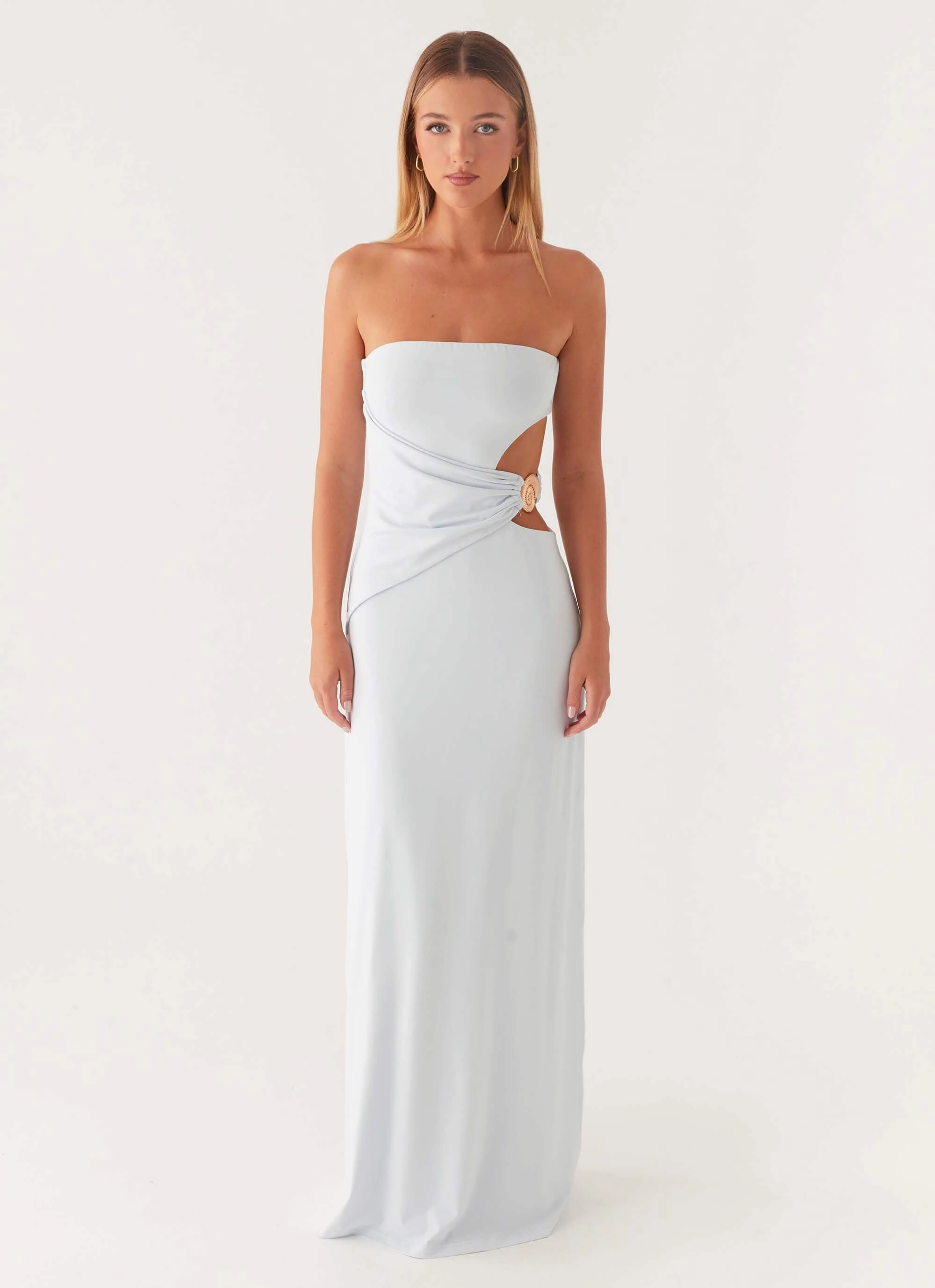 Anetta Maxi Dress - Pale Blue Empire-Waist