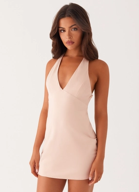 Unique Cut Soft Fashion Angie Mini Dress - Baby Pink