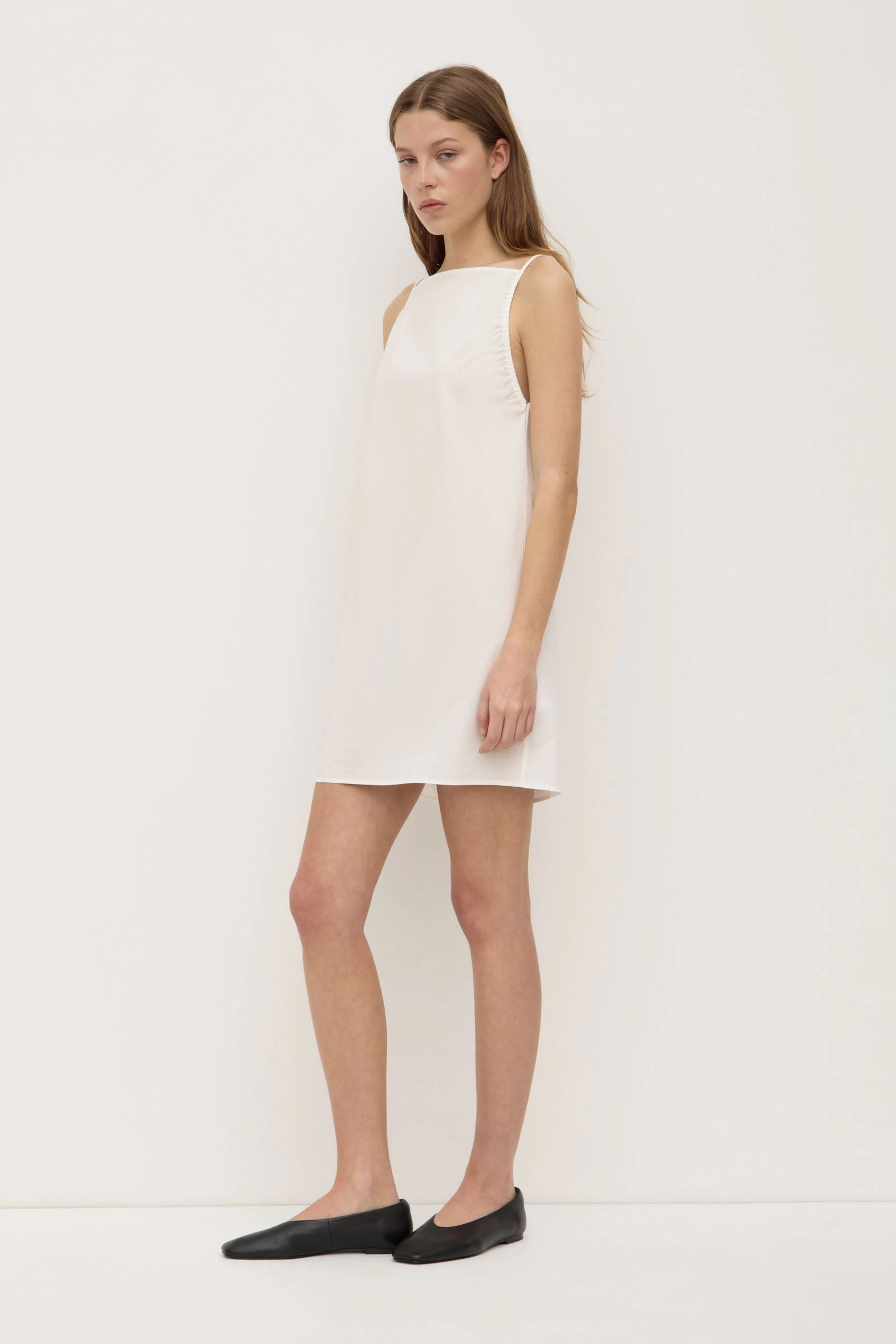 Annie Poplin Mini Dress Modern Fit Lightweight-Structure