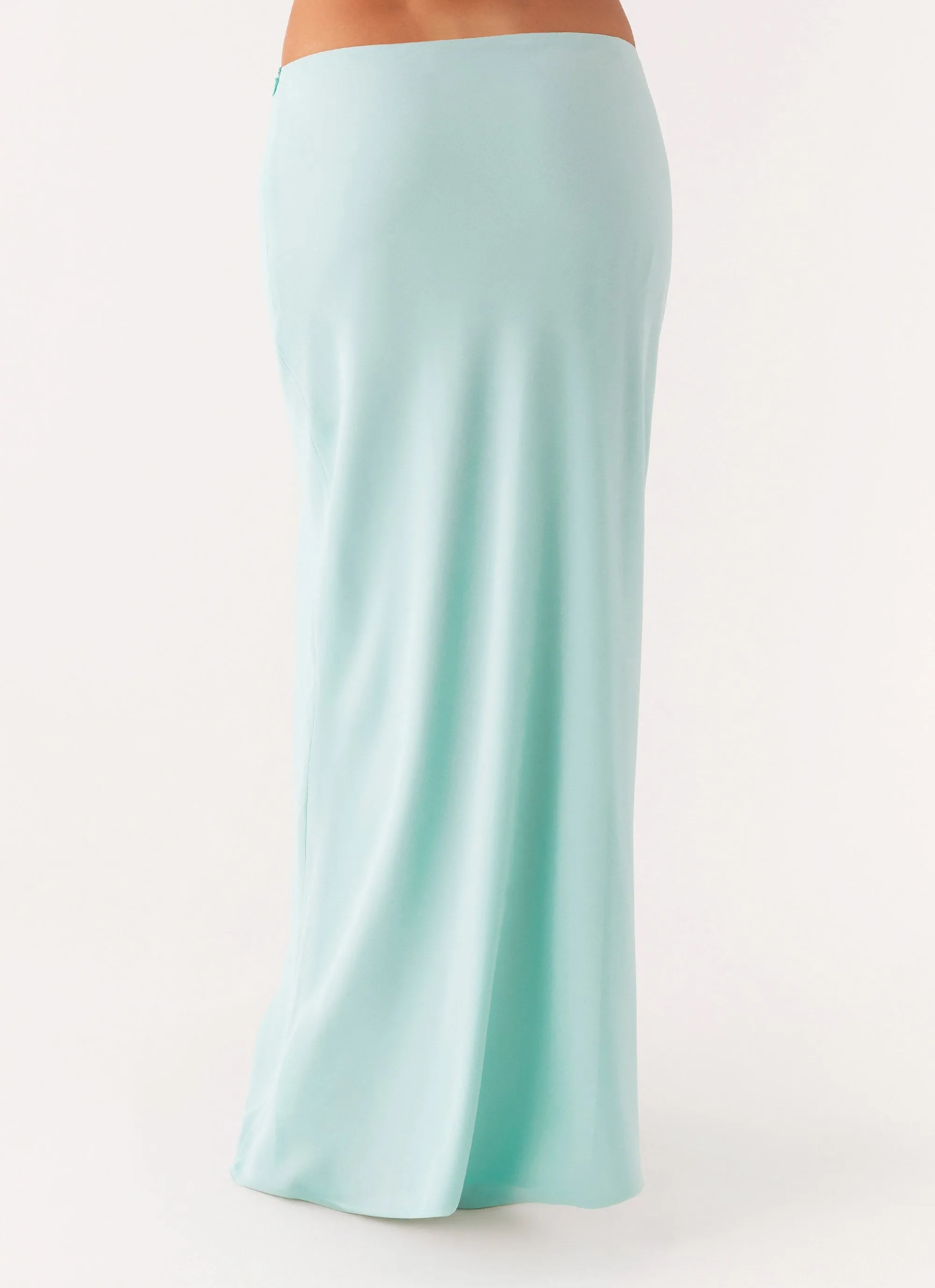 Another Life Chiffon Maxi Skirt - Pale Blue All Day