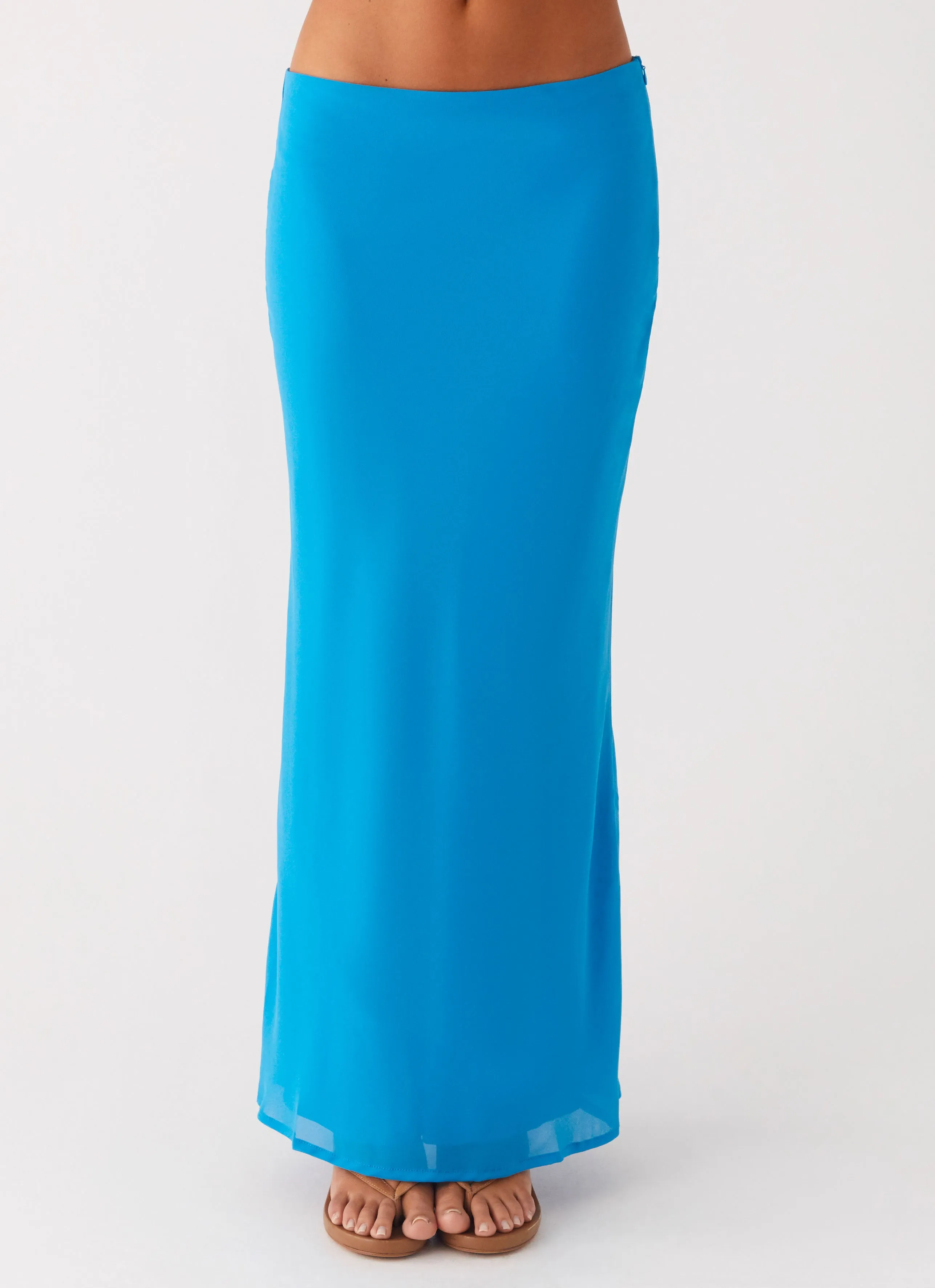 Another Life Chiffon Maxi Skirt - Turquoise Smart Casual
