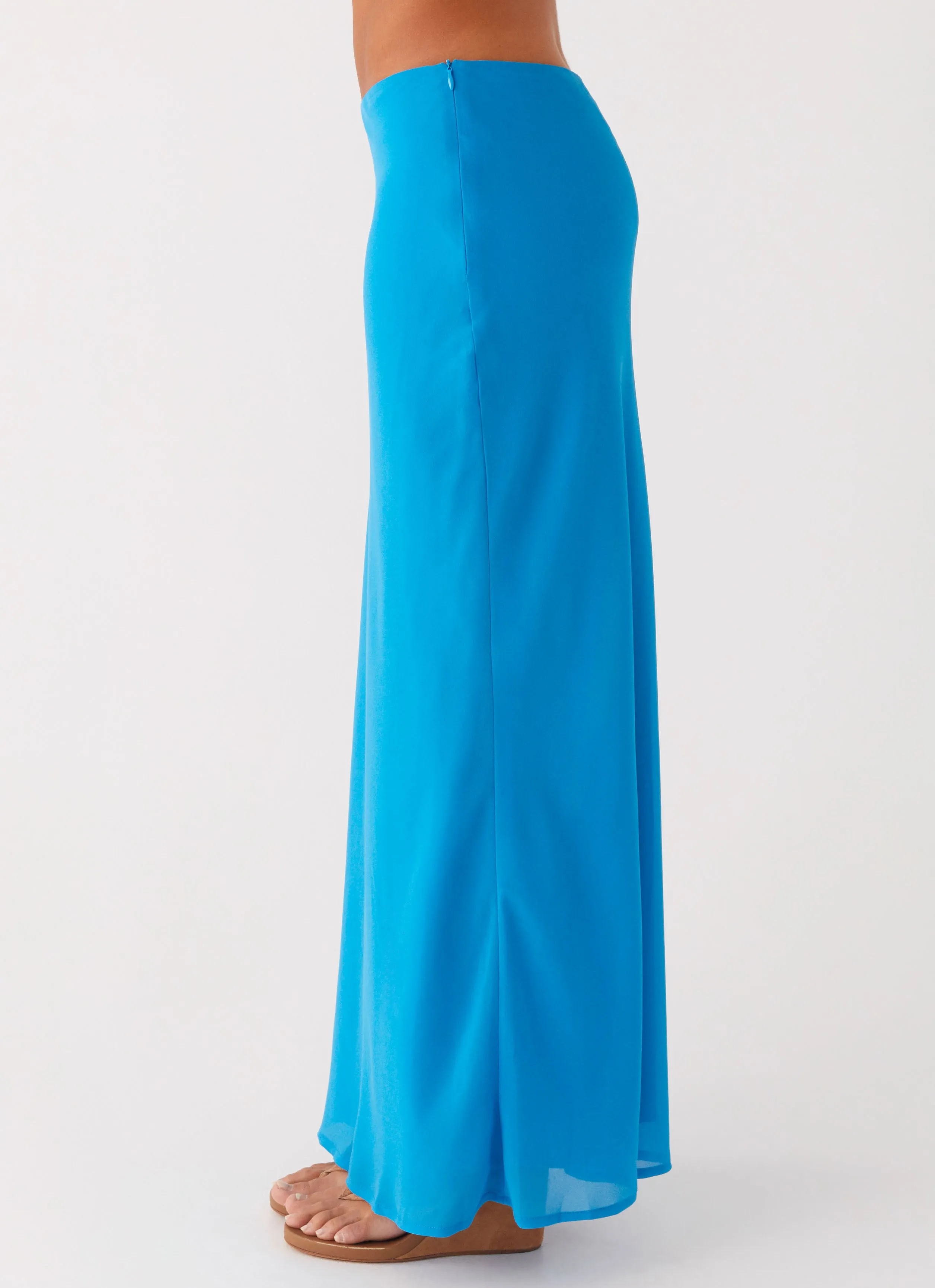 Another Life Chiffon Maxi Skirt - Turquoise Neutral Wear