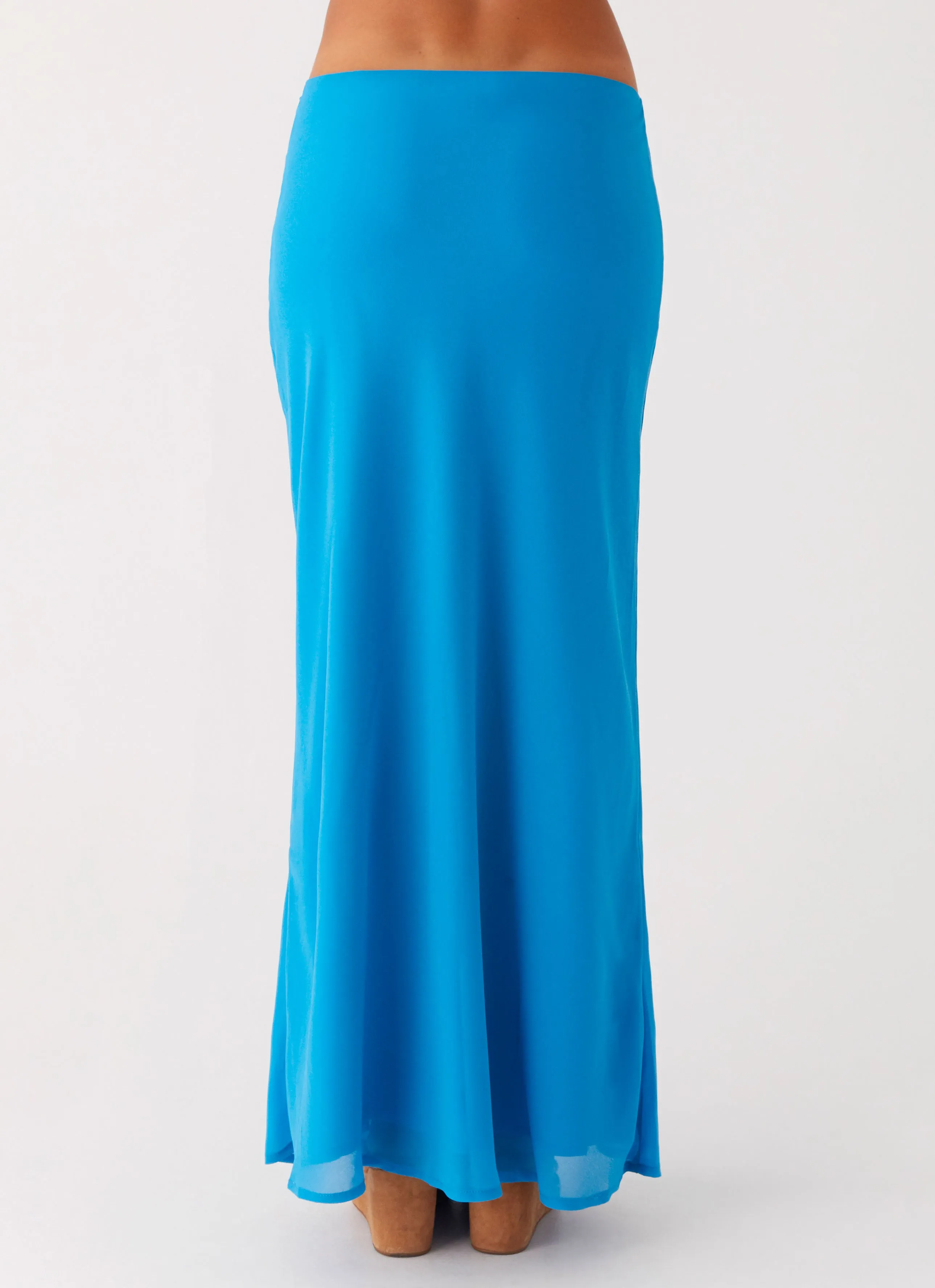 Evening Outing Outfit Mix Another Life Chiffon Maxi Skirt - Turquoise