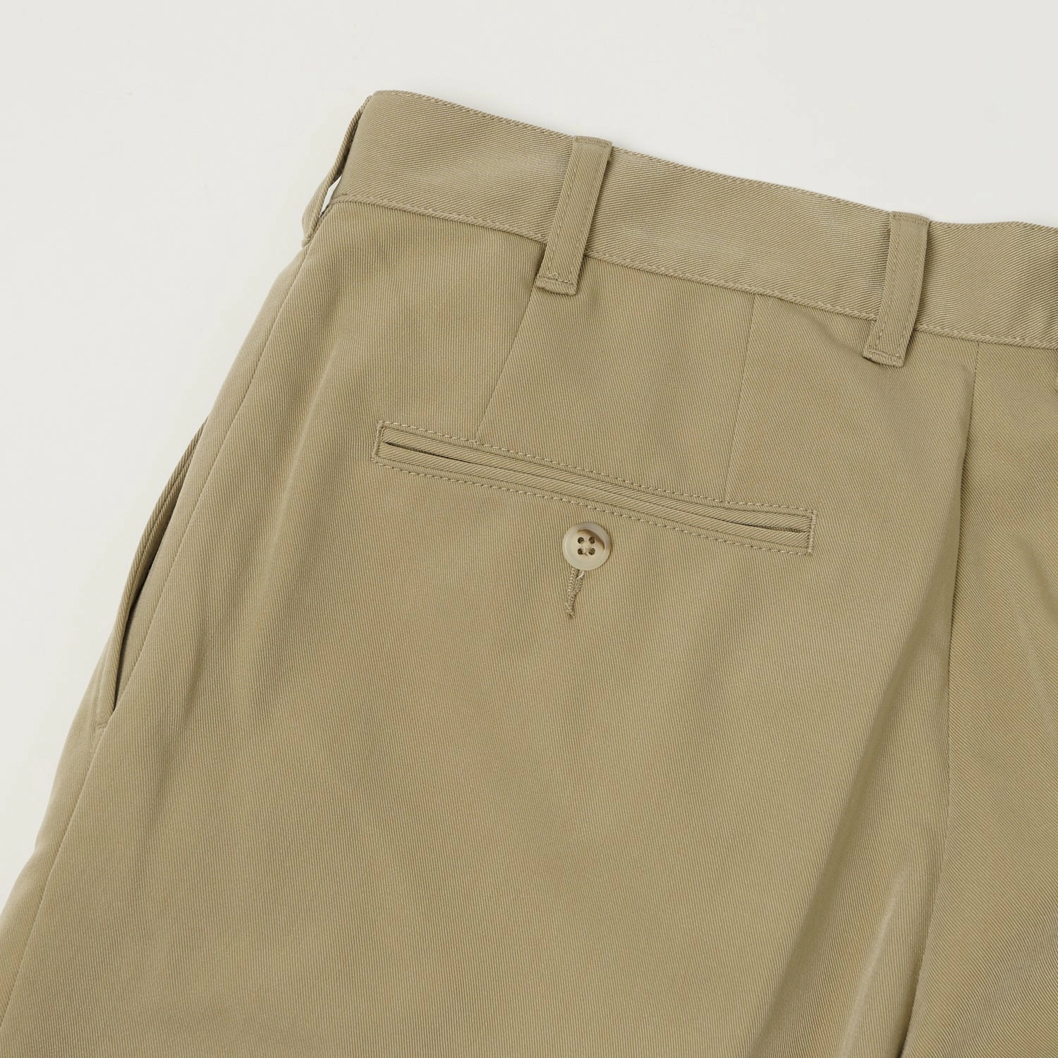 Beams Plus Double Pleat Trousers - Sand HiddenDrawcord WrinkleFreeFabric