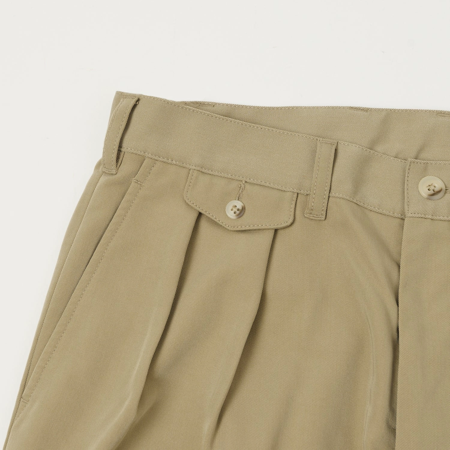 Beams Plus Double Pleat Trousers - Sand Sweat Resistant