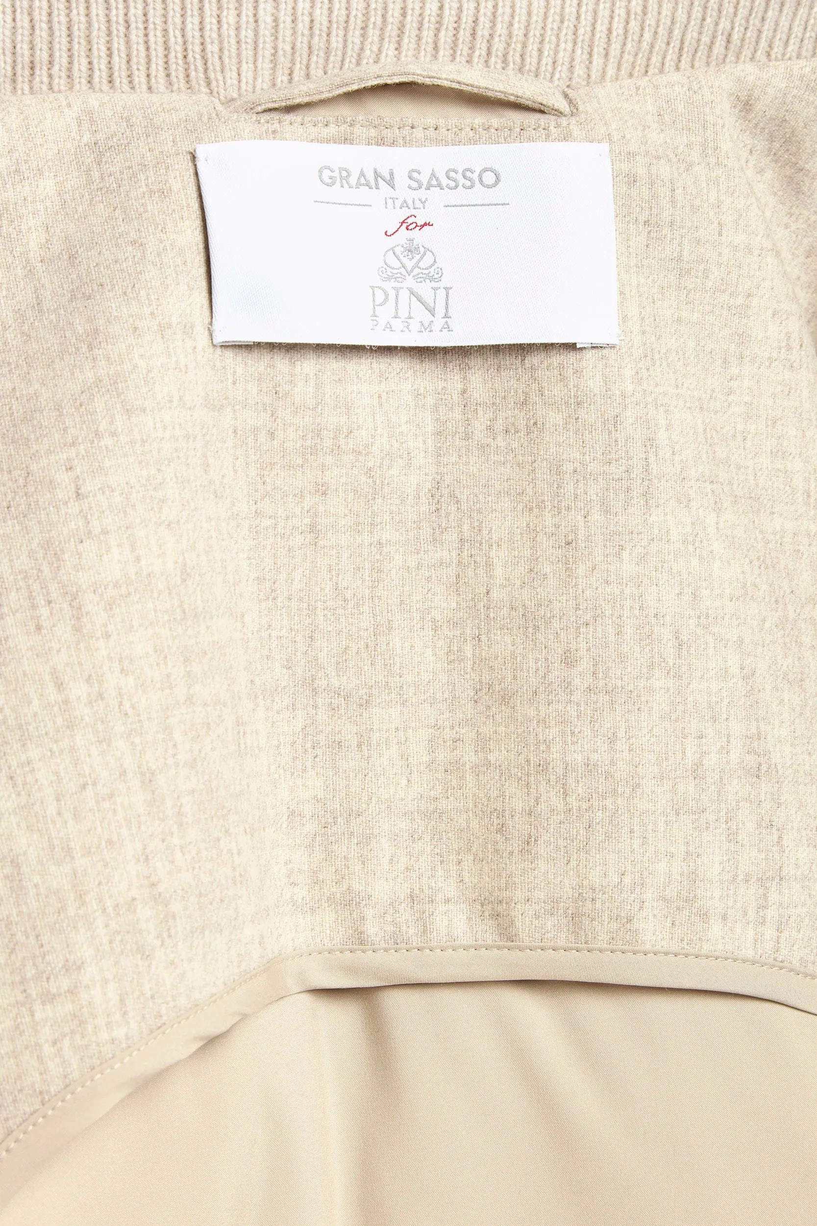 Sand flannel and knit hooded jacket - Made in Italy Clean Fit Design Non Bulky Insulation Tech