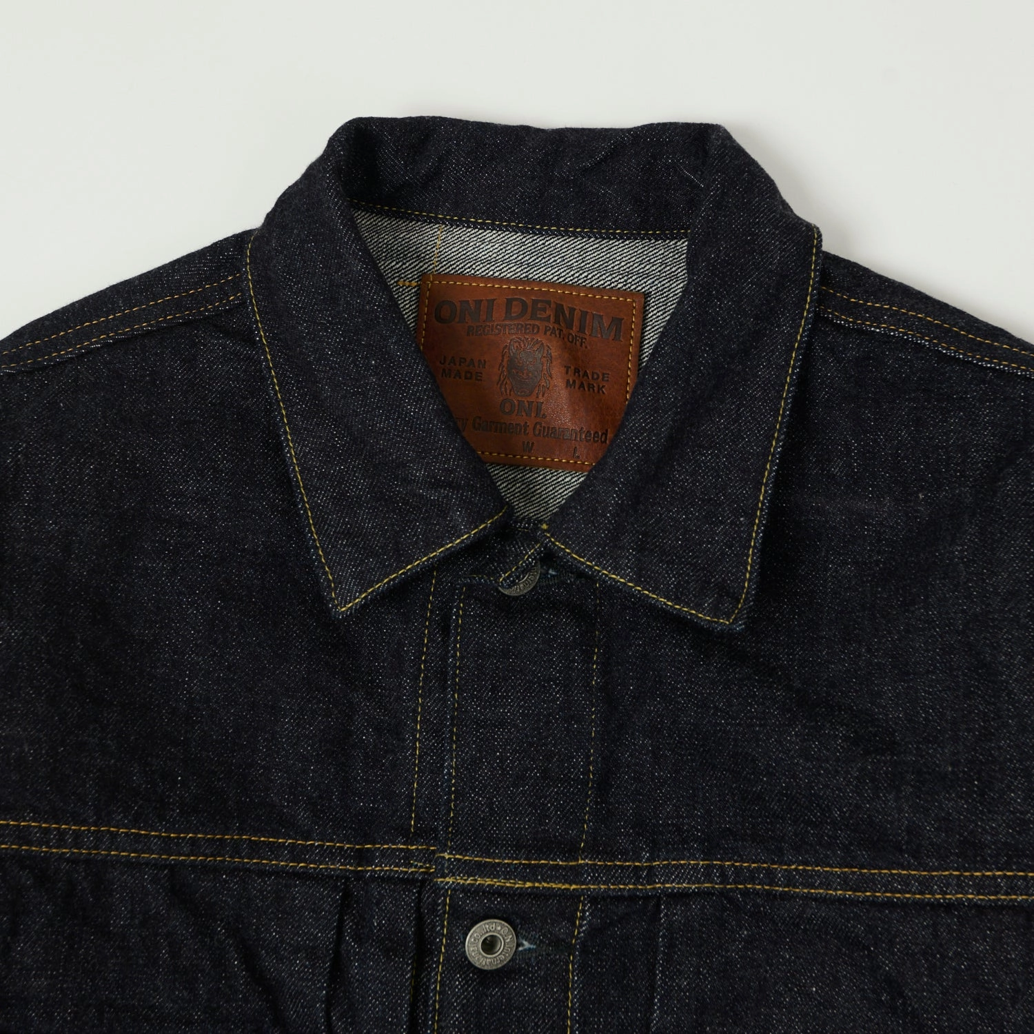 ONI Denim 02516P 15oz Type II Denim Jacket - Rinsed Noise Reduced Fastener System