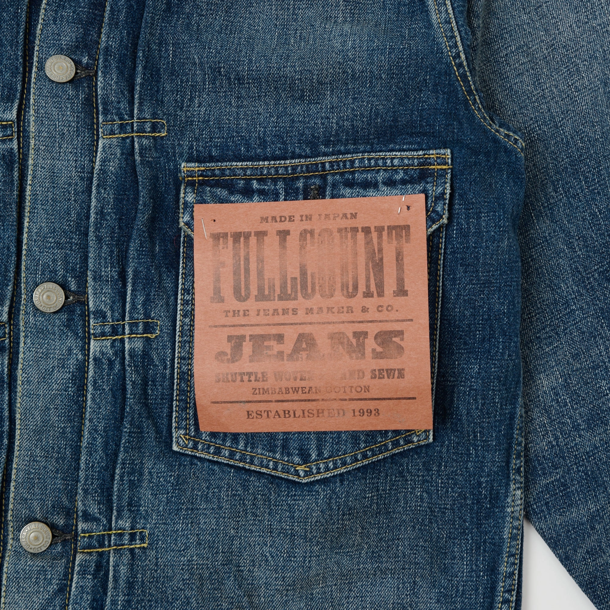 Full Count 2107 13.75oz Type I Denim Jacket - 'Dartford' Wash Fashion Forward