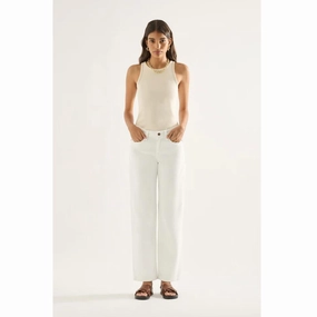 Compact Pack Cold Weather Wear OUTLAND DENIM Elise Mid Straight Jean, Snow White