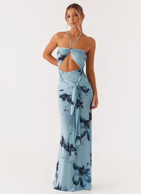 Effortless Tailoring Effortless Fit Design Antonia Maxi Dress - Black Blue Floral