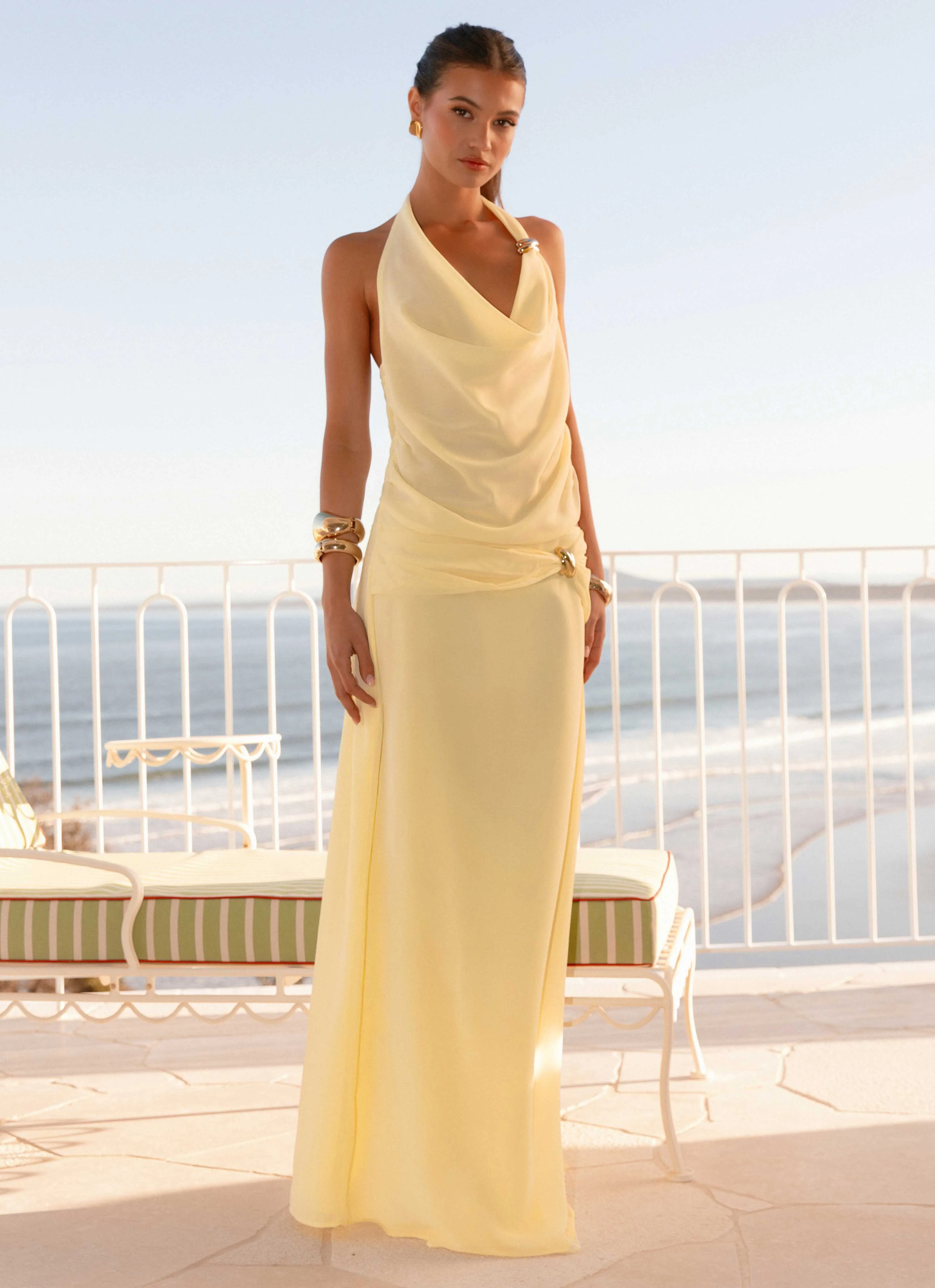 Reinforced Hems Anuhea Maxi Skirt - Yellow