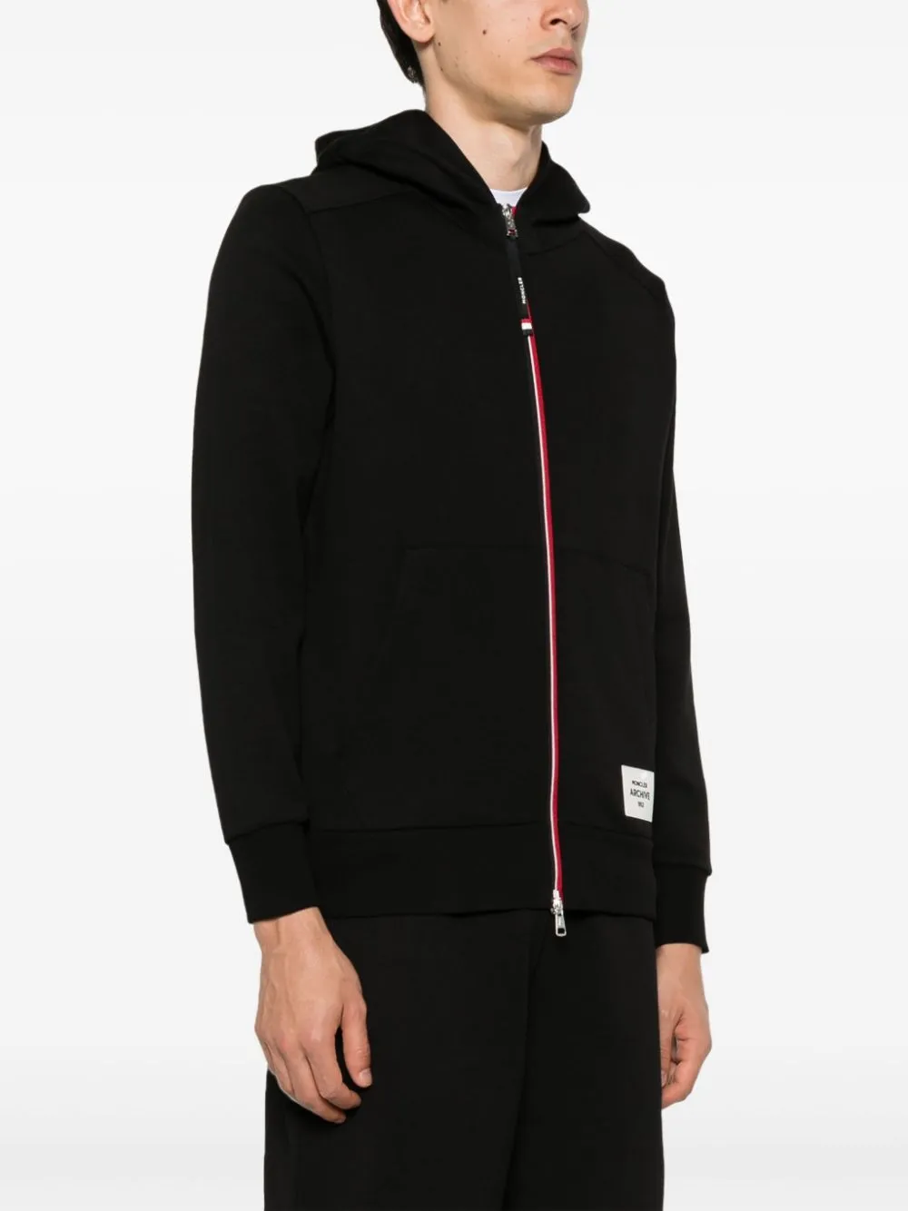 appliqué-logo zipped hoodie