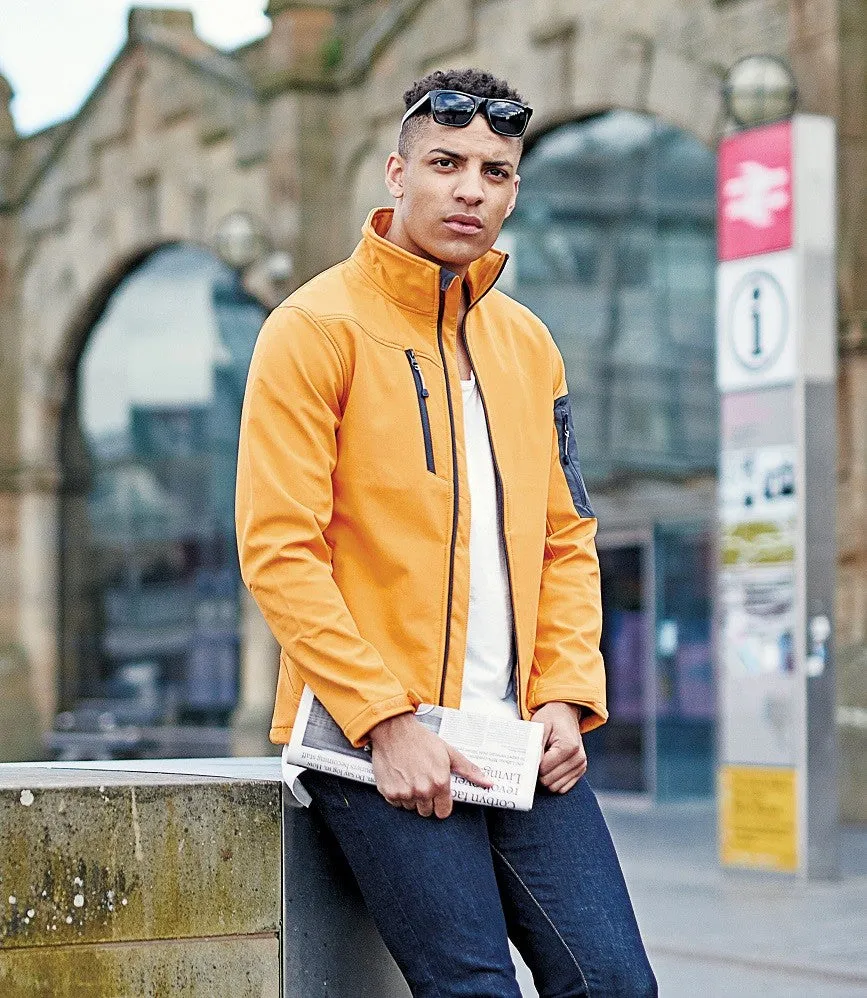 Arcola 3 layer softshell | SUN ORANGE/SEAL GREY