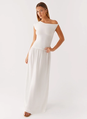 Body Confidence Ardella One Shoulder Maxi Dress - Ivory