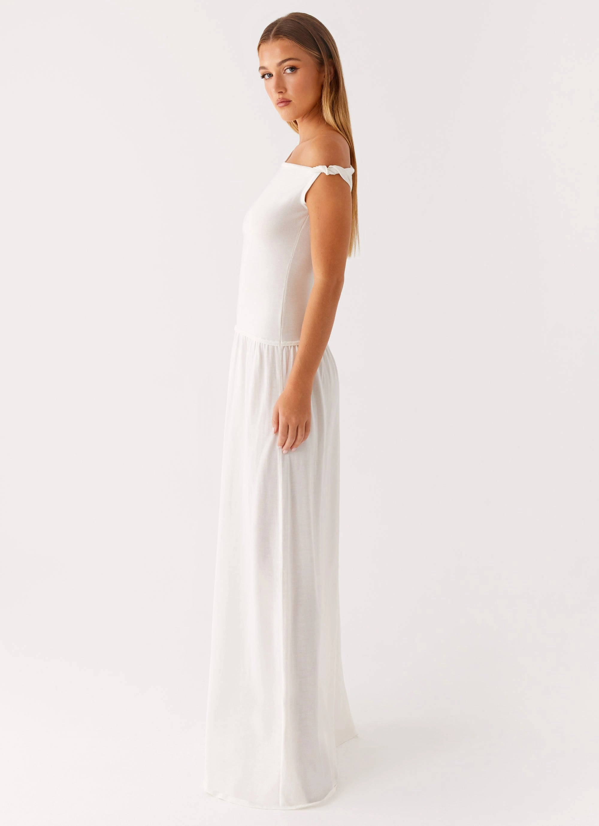 Fashionable appearance Lounge Moment Ardella One Shoulder Maxi Dress - Ivory