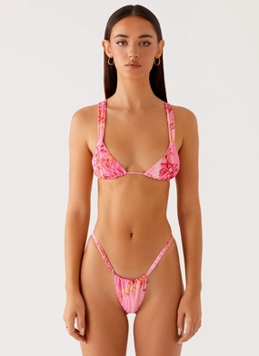 Water Play Arnie Bikini Top - Tropical Pink Print