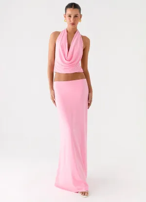Minimalist Layering Ashi Maxi Skirt - Pink