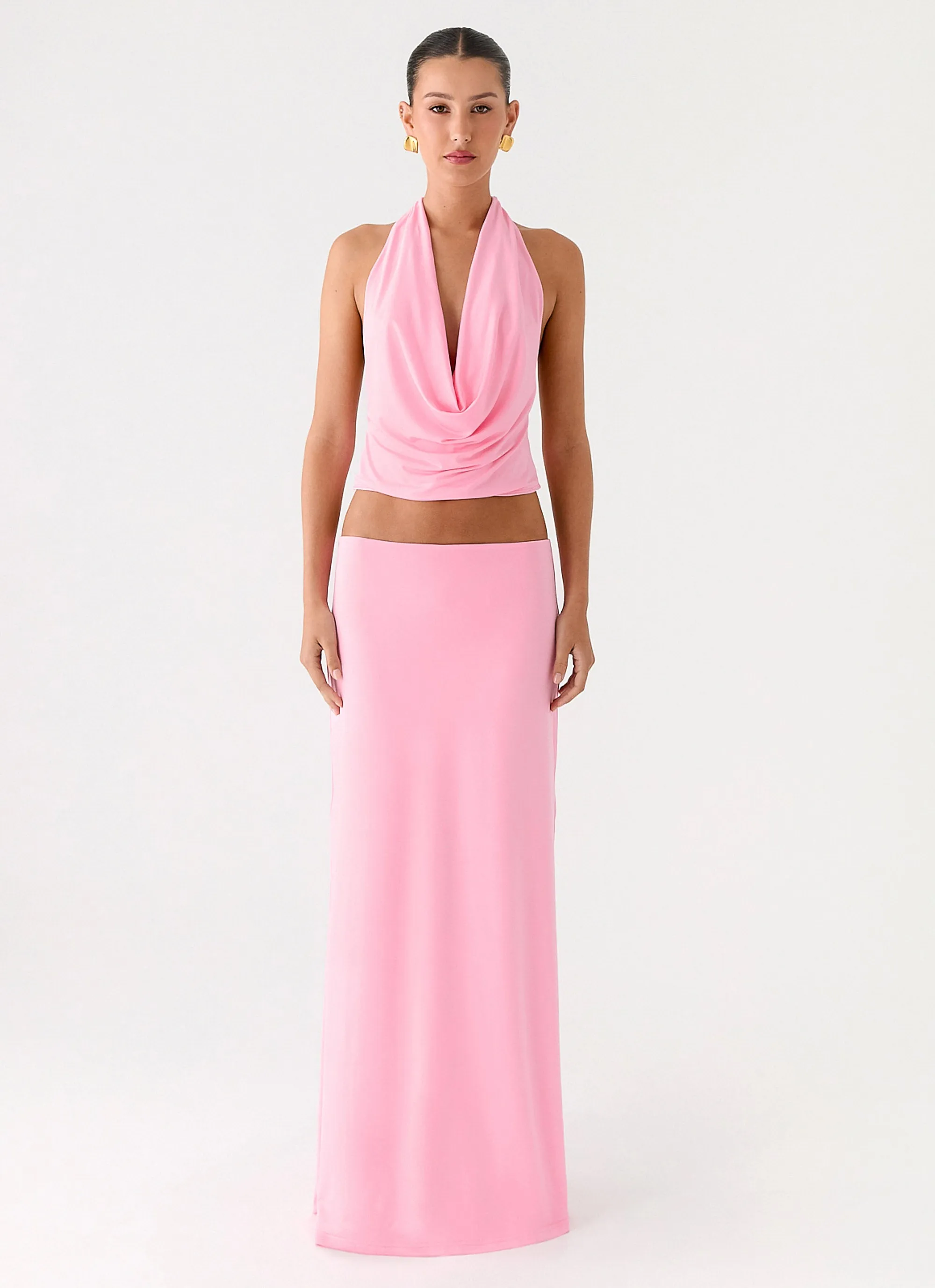 Breathable fabric Ashi Maxi Skirt - Pink