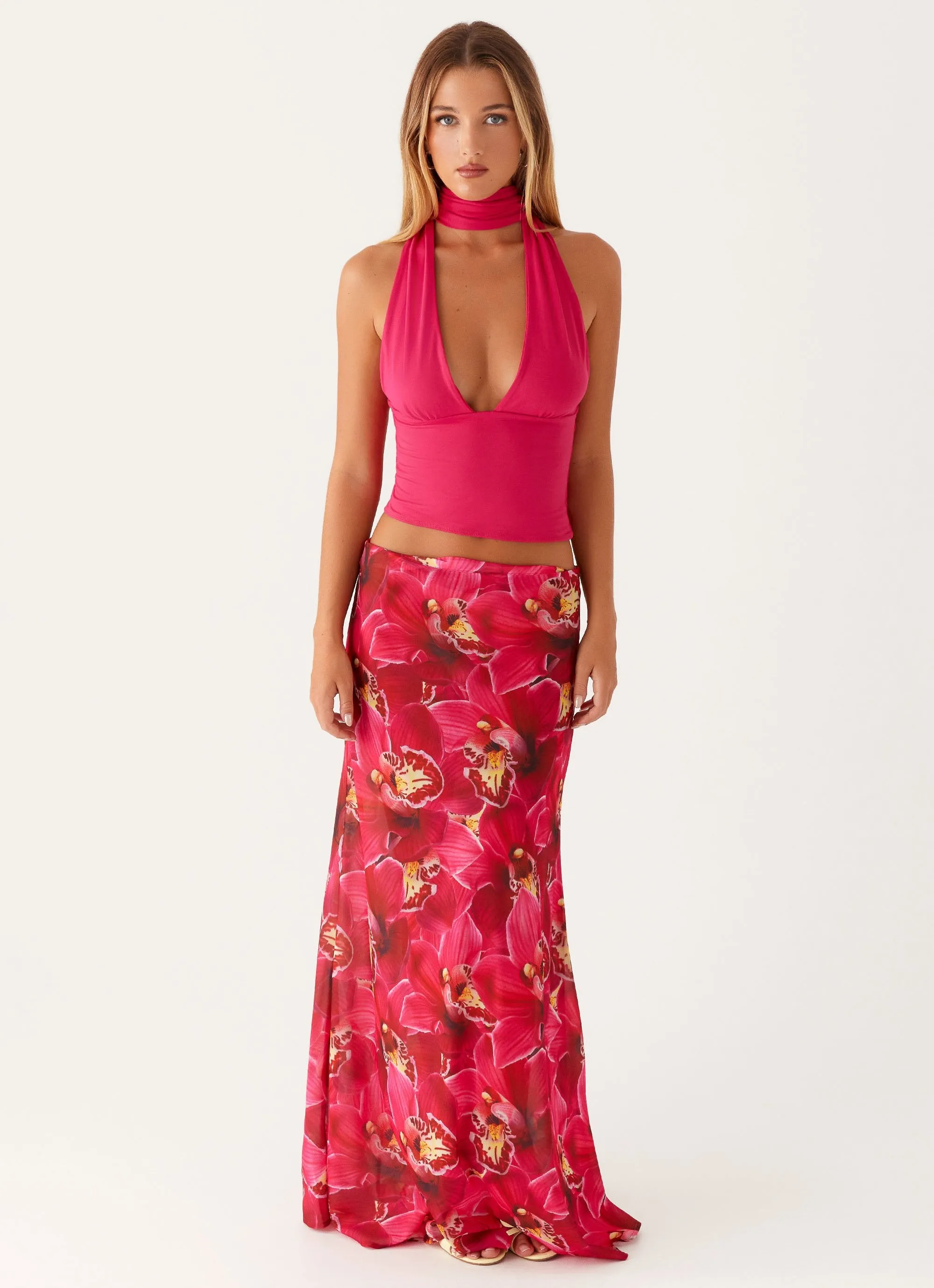 Ashley Maxi Skirt - Orchid Pink Playful Vibe