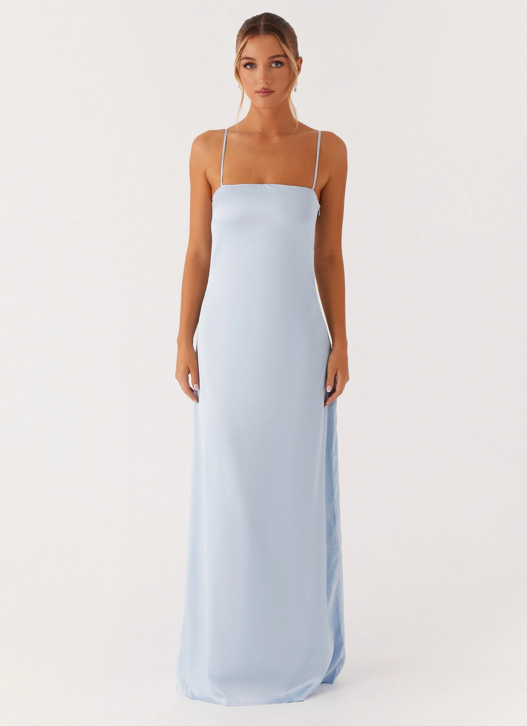 Cozy Silhouette Trendy Appearance Aster Bloom Maxi Dress - Blue
