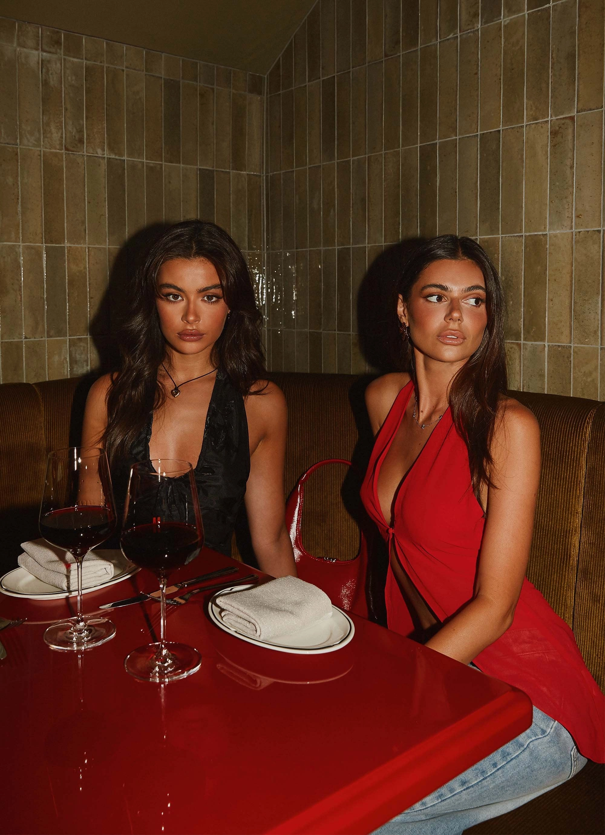 WeightedHem Snag Resistant Fabric At Last Halterneck Top - Rouge Red