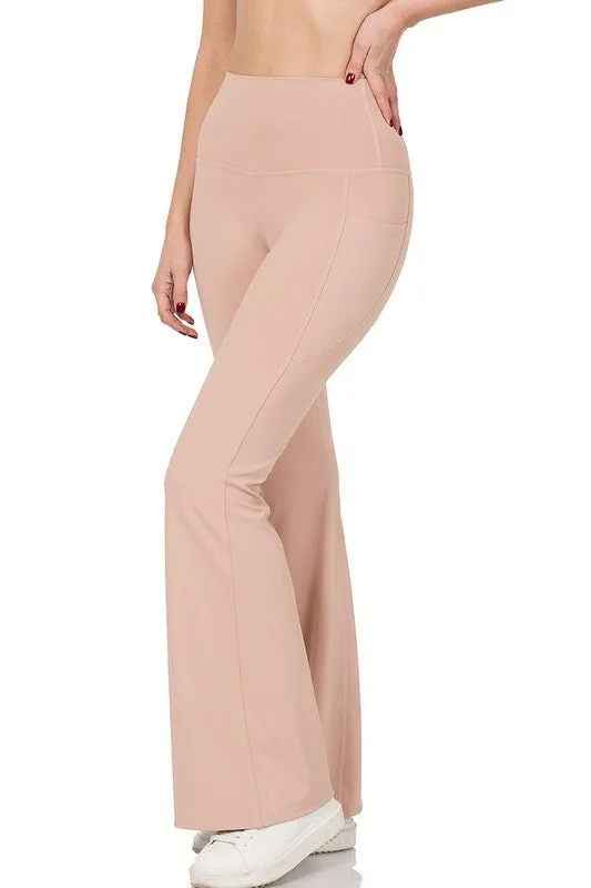 Athletic Wide Waistband Flare Yoga Pants