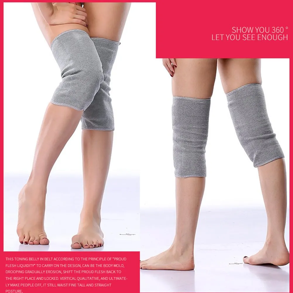 Ausom Womens Mens Thicken Cashmere Wool Winter Warm Thermal Knee Warmers Leg Sleeve Knee Brace Support Pads Yoga Outdoor Gray Medium