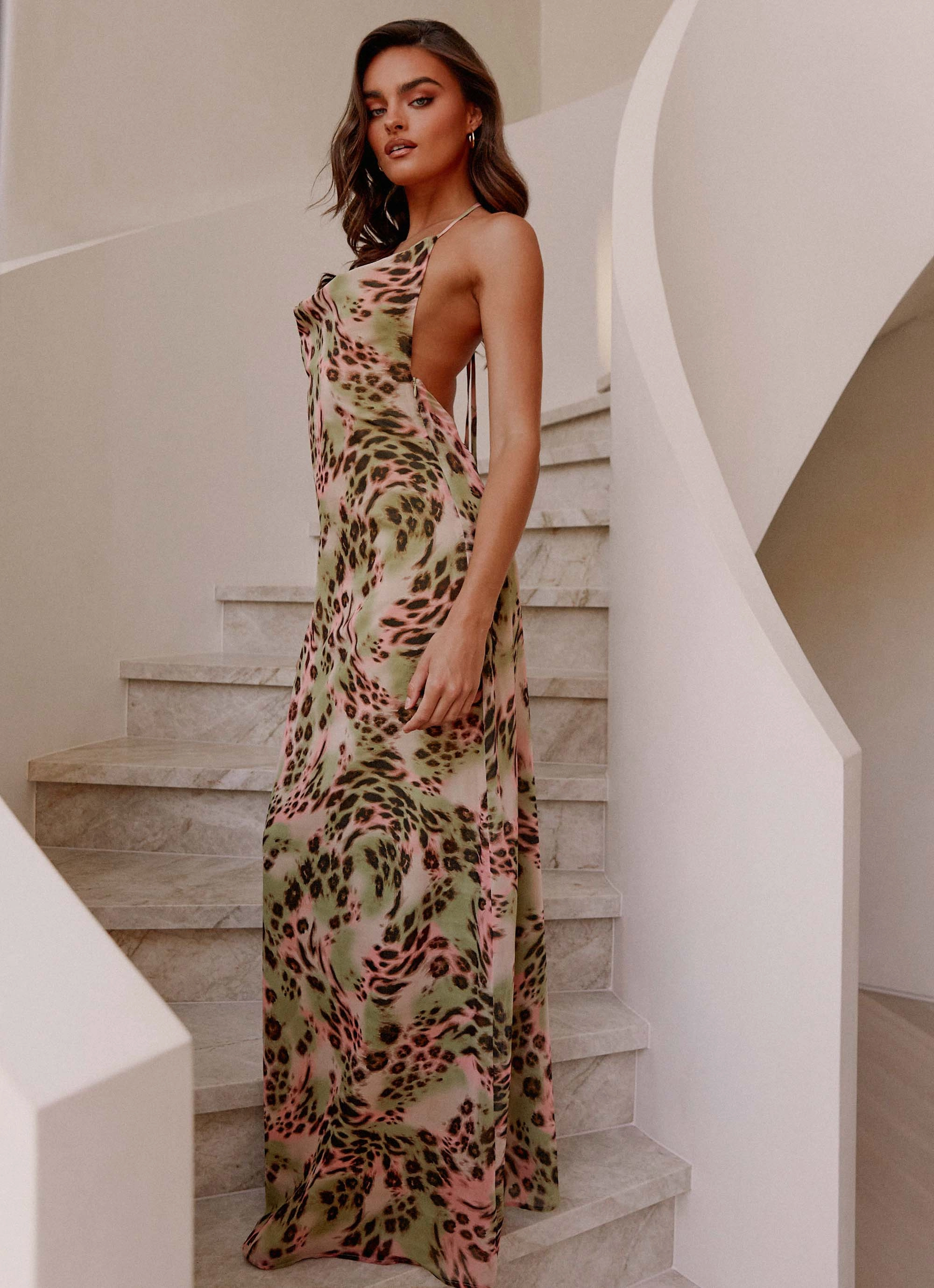 Fresh Palette Style Option Austeja Maxi Dress - Swirl Leo