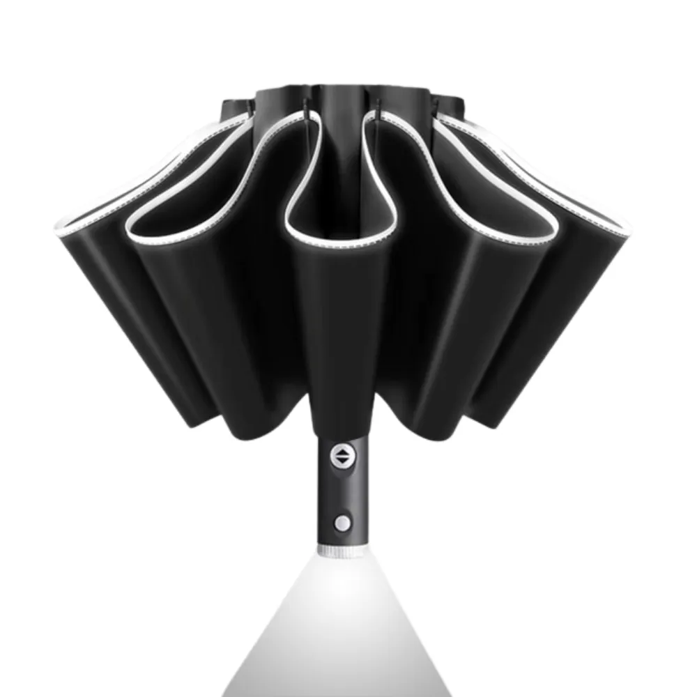 Automatic UV umbrella with LED flashlight reflective